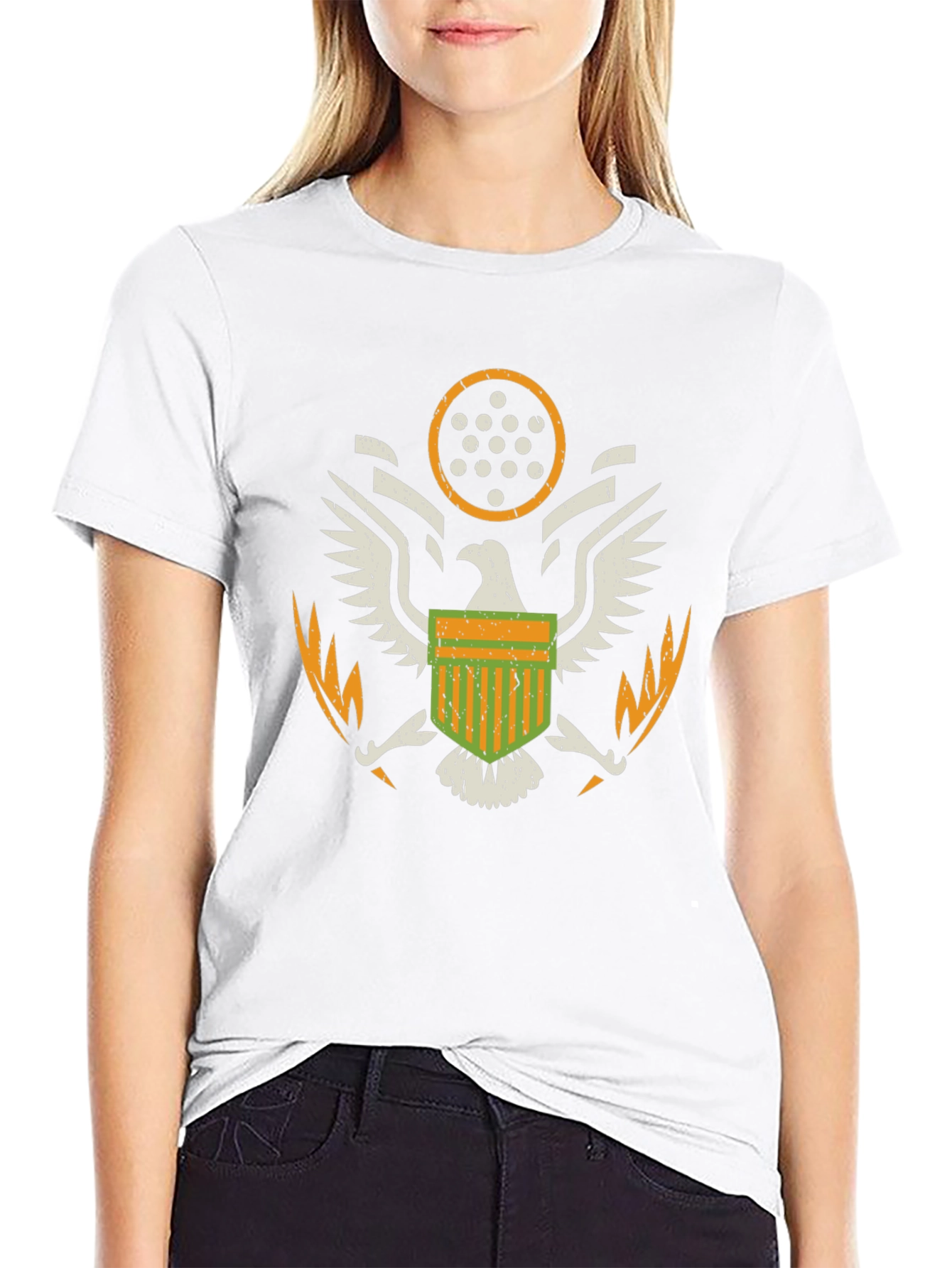American Eagle Crest Graphic T-Shirt - Black