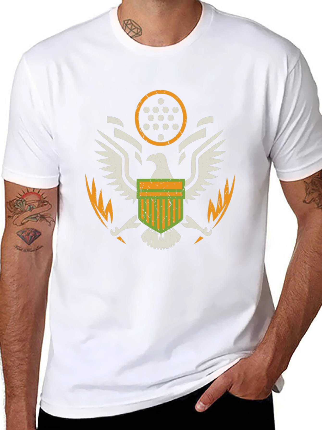 American Eagle Crest Graphic T-Shirt - Black