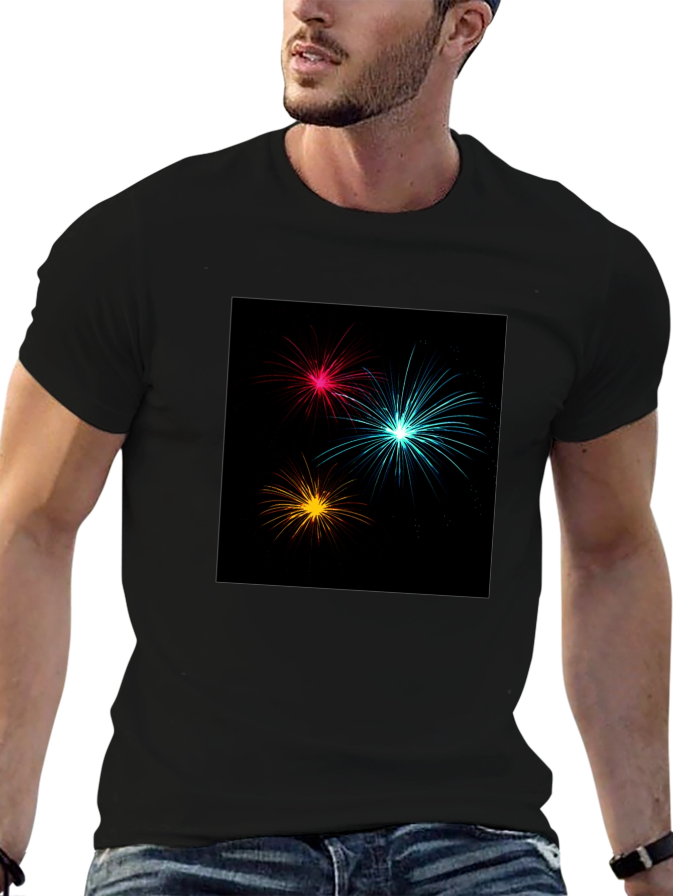 Fireworks Graphic Black Tee