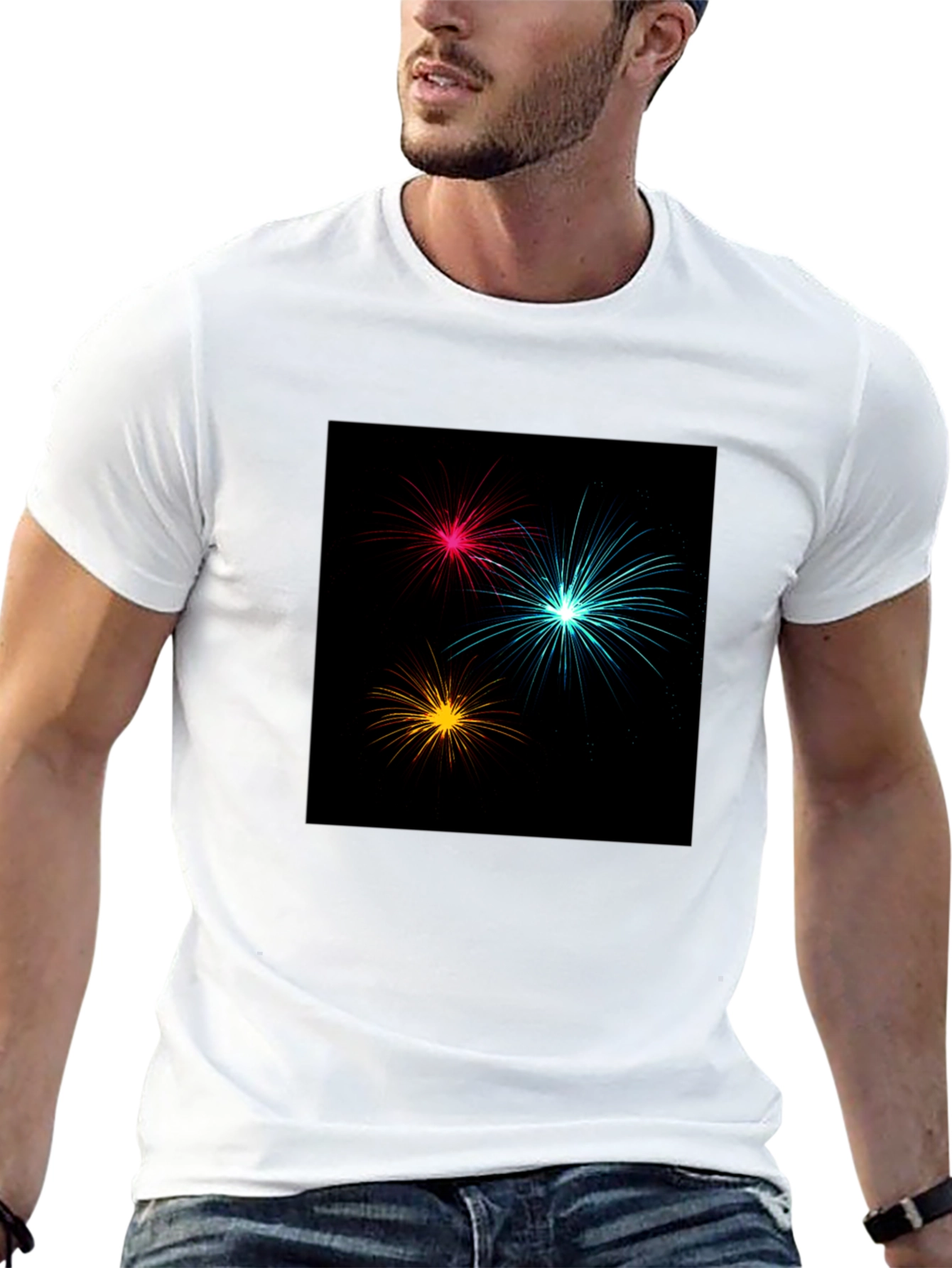 Fireworks Graphic Black Tee