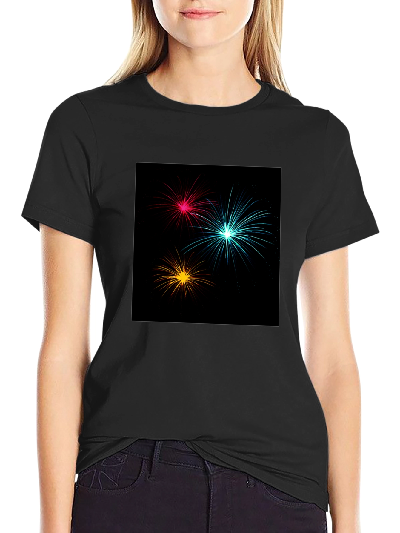 Fireworks Graphic Black Tee