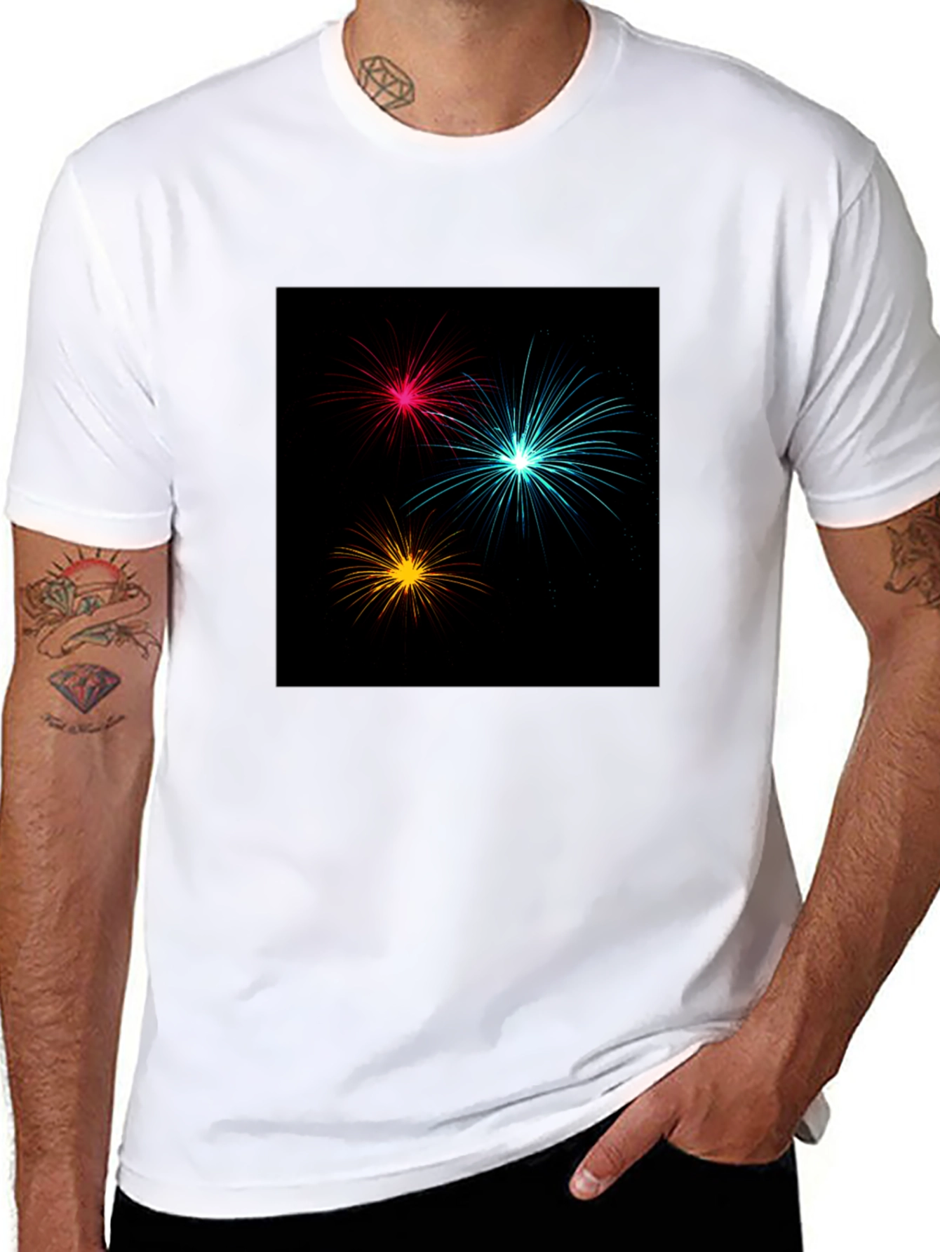 Fireworks Graphic Black Tee