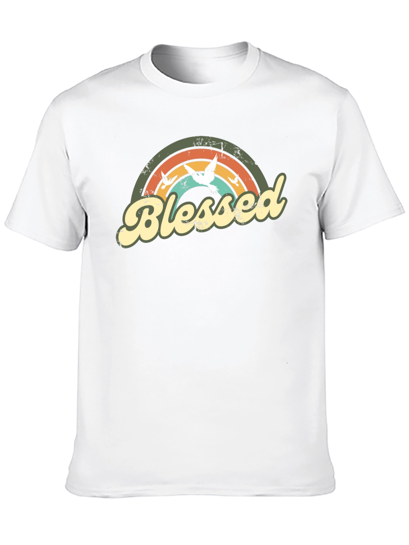 Blessed Dove Rainbow Graphic T-Shirt - Stylish Comfort
