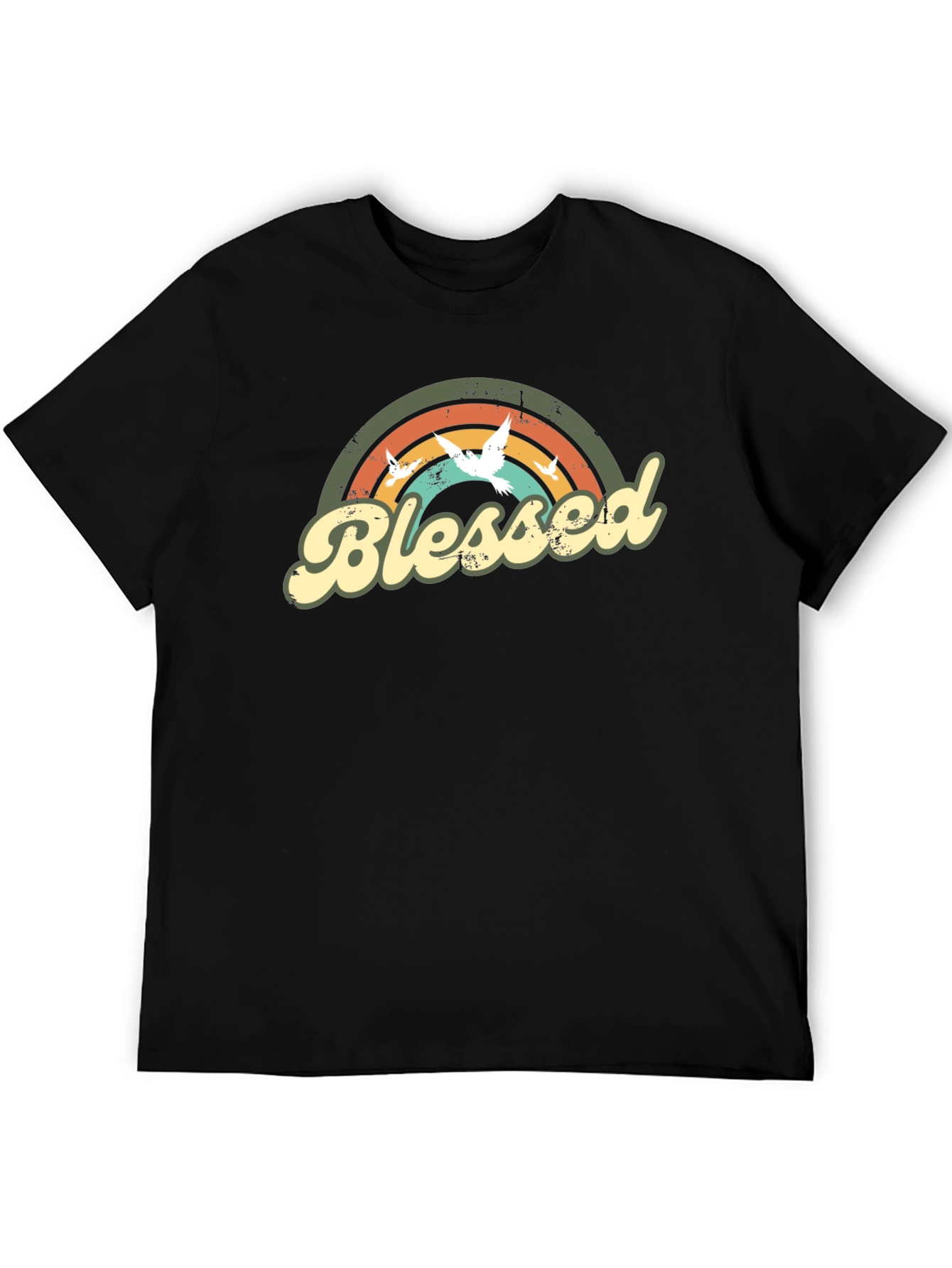Blessed Dove Rainbow Graphic T-Shirt - Stylish Comfort