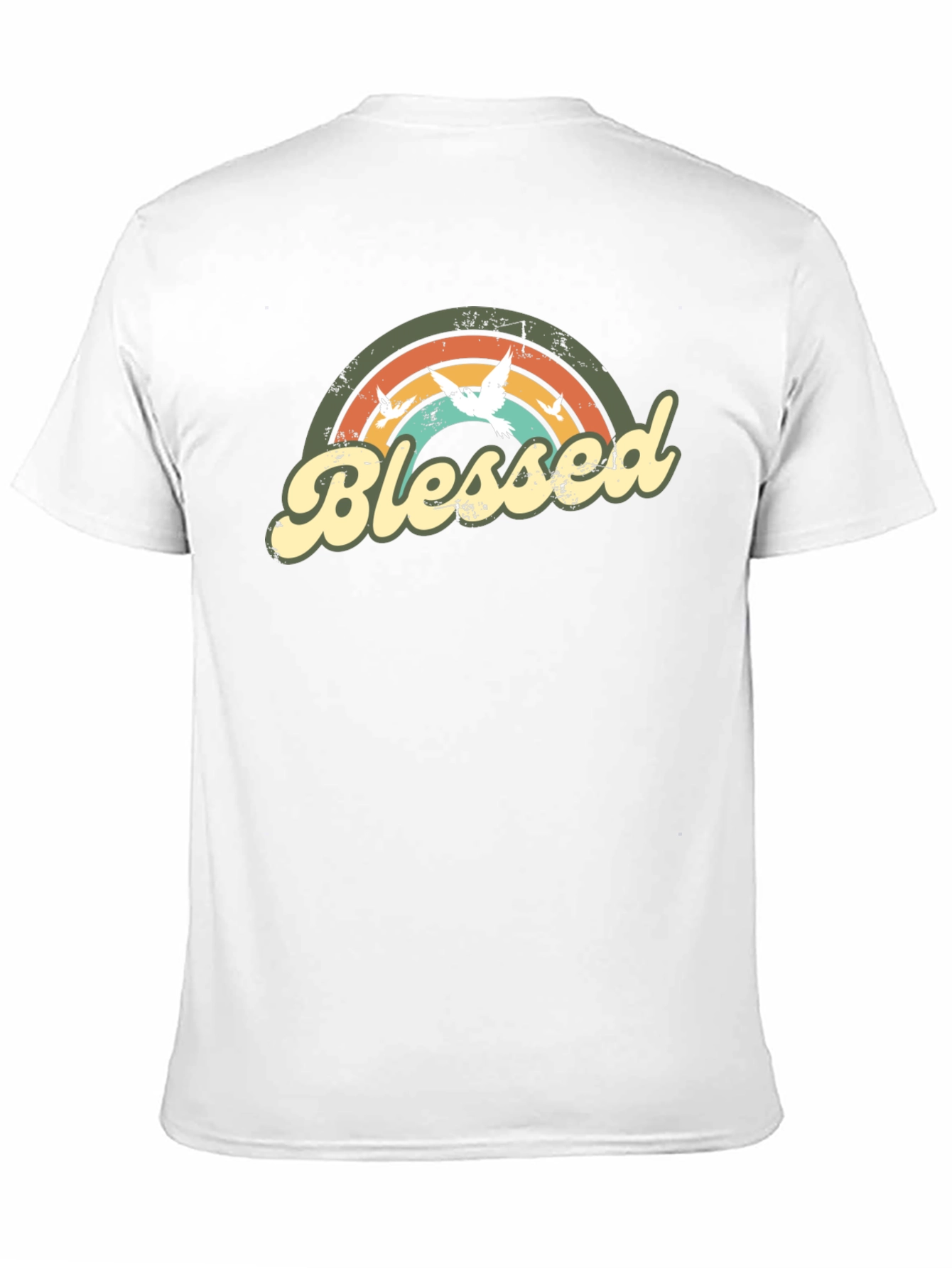 Blessed Dove Rainbow Graphic T-Shirt - Stylish Comfort