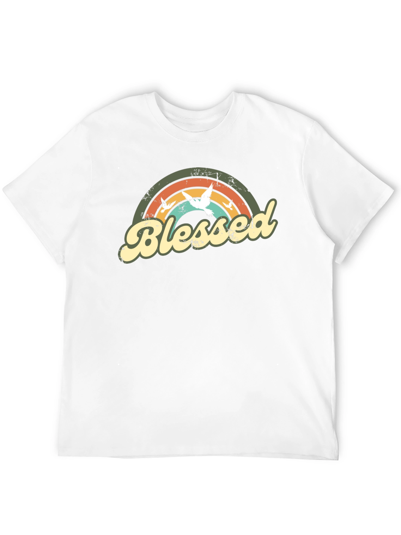 Blessed Dove Rainbow Graphic T-Shirt - Stylish Comfort
