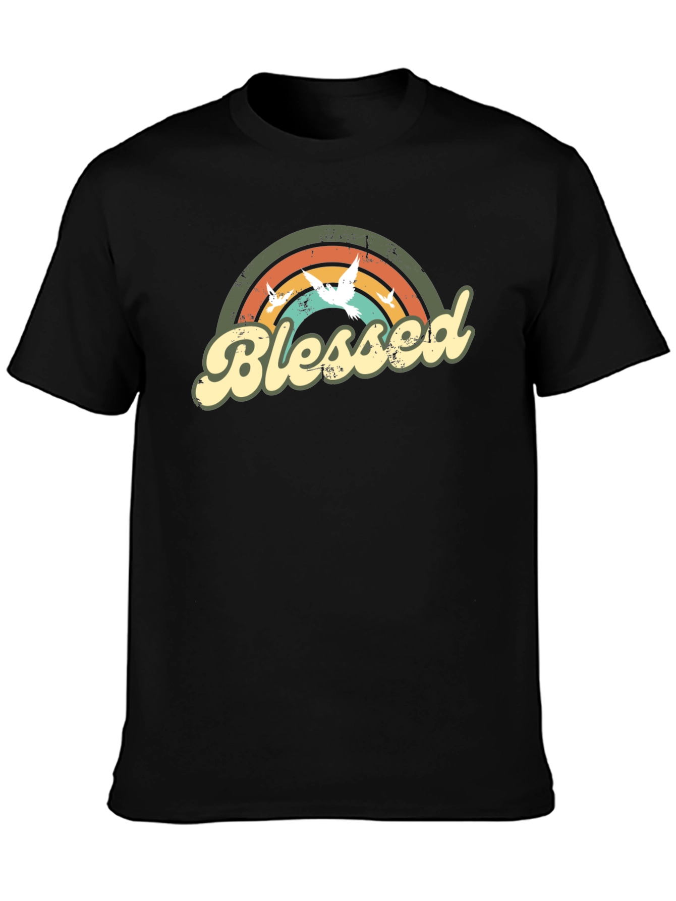 Blessed Dove Rainbow Graphic T-Shirt - Stylish Comfort