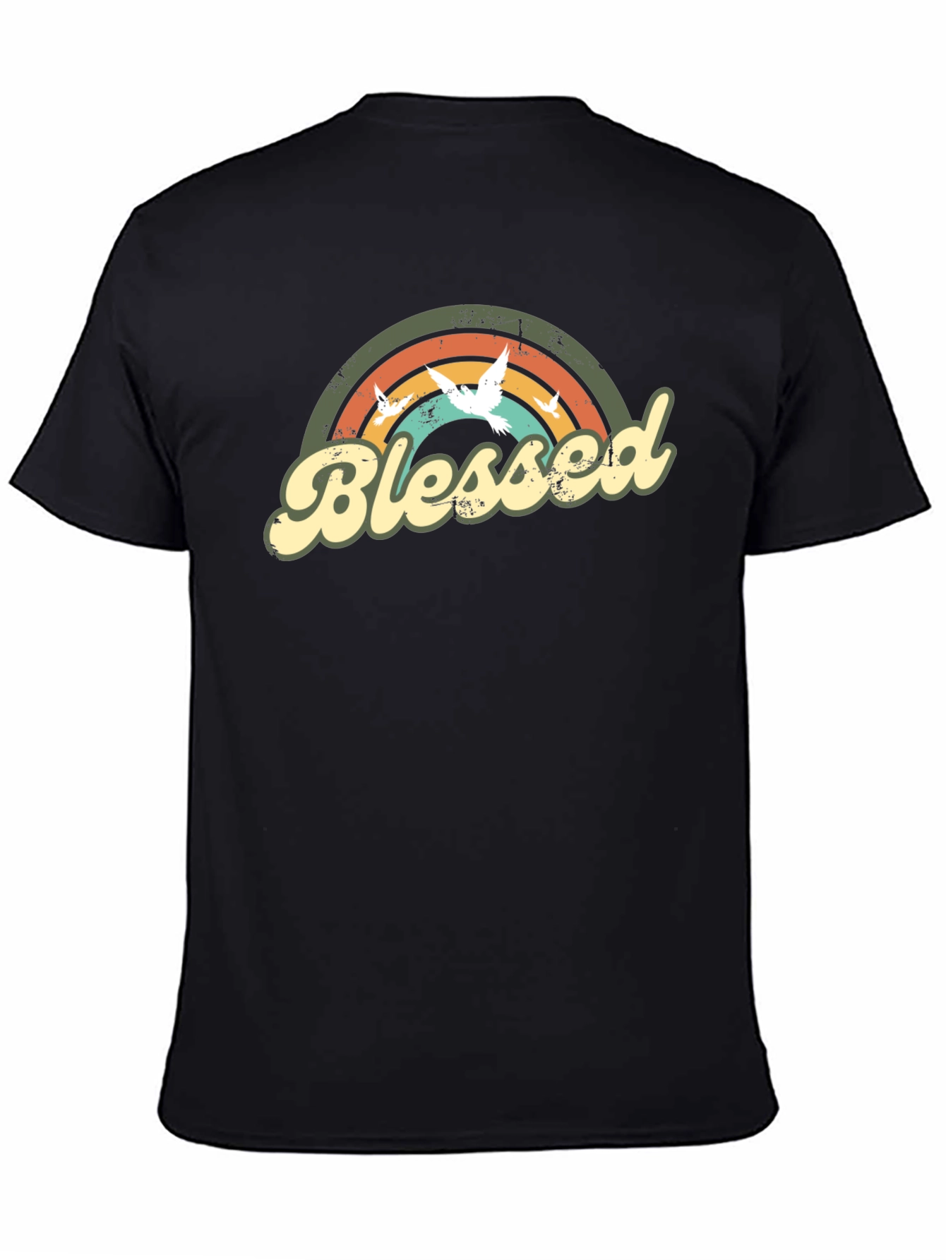 Blessed Dove Rainbow Graphic T-Shirt - Stylish Comfort