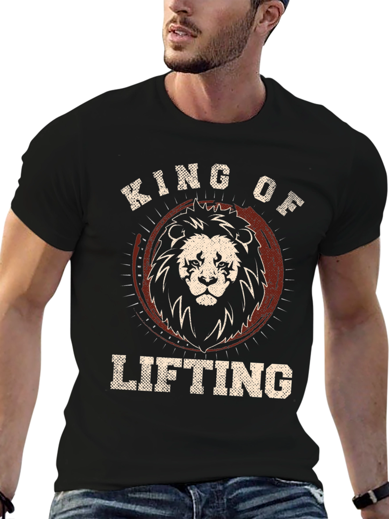 King of Lifting Lion Graphic Tee - Black
