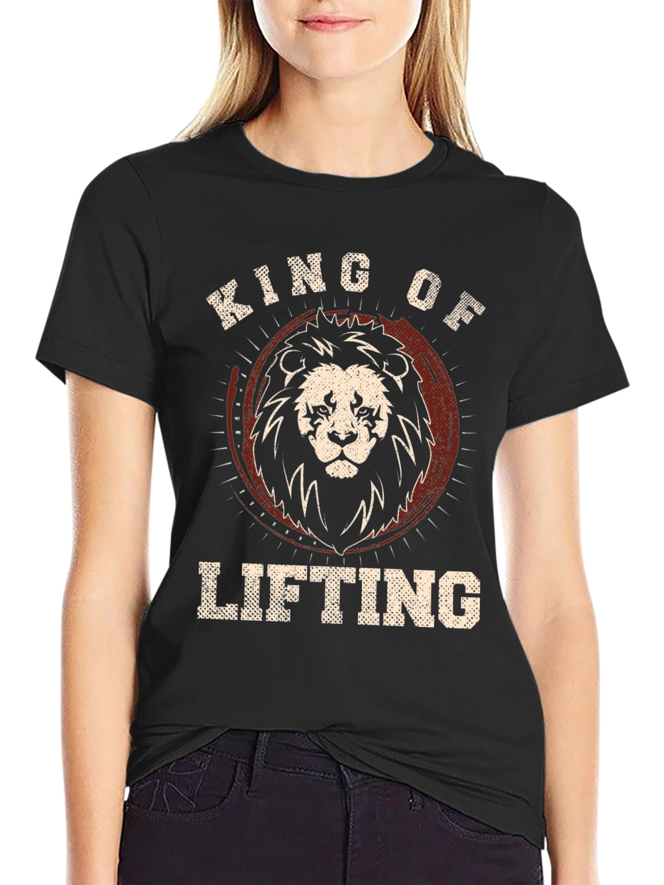 King of Lifting Lion Graphic Tee - Black