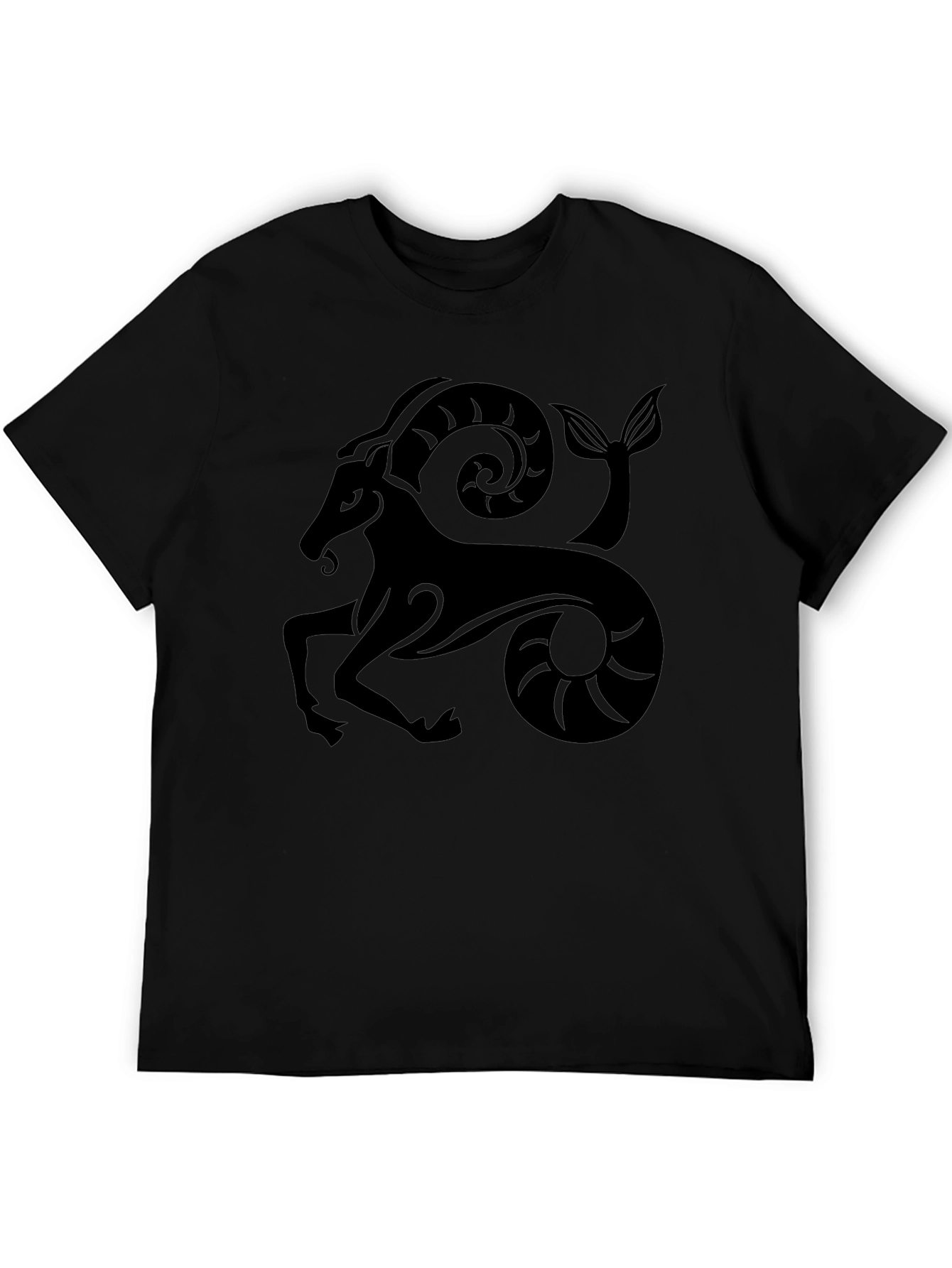 Capricorn Zodiac Graphic Black T-Shirt