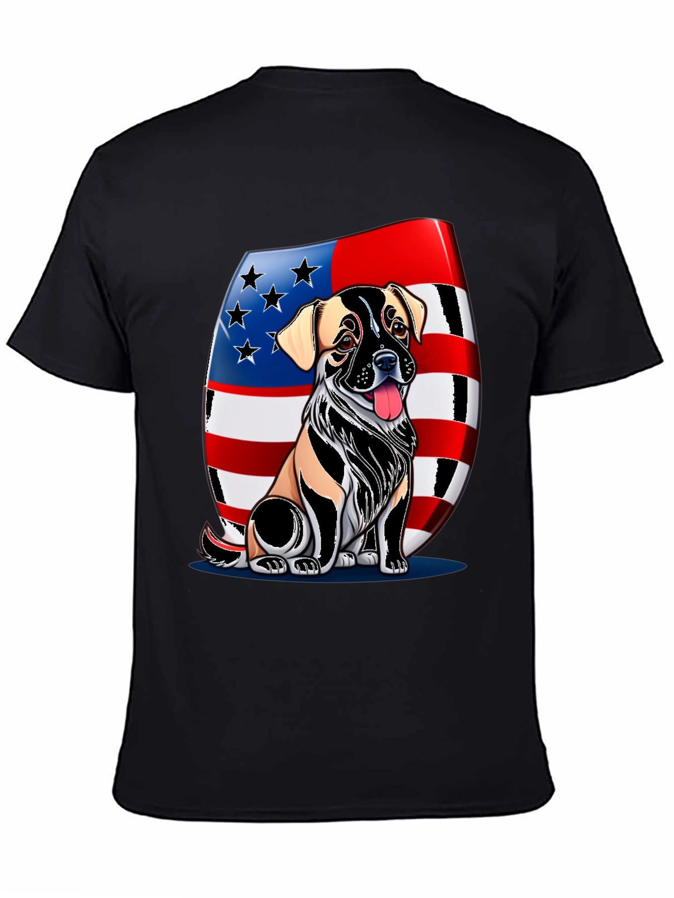 American Flag Dog Graphic Tee