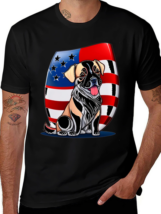 American Flag Dog Graphic Tee