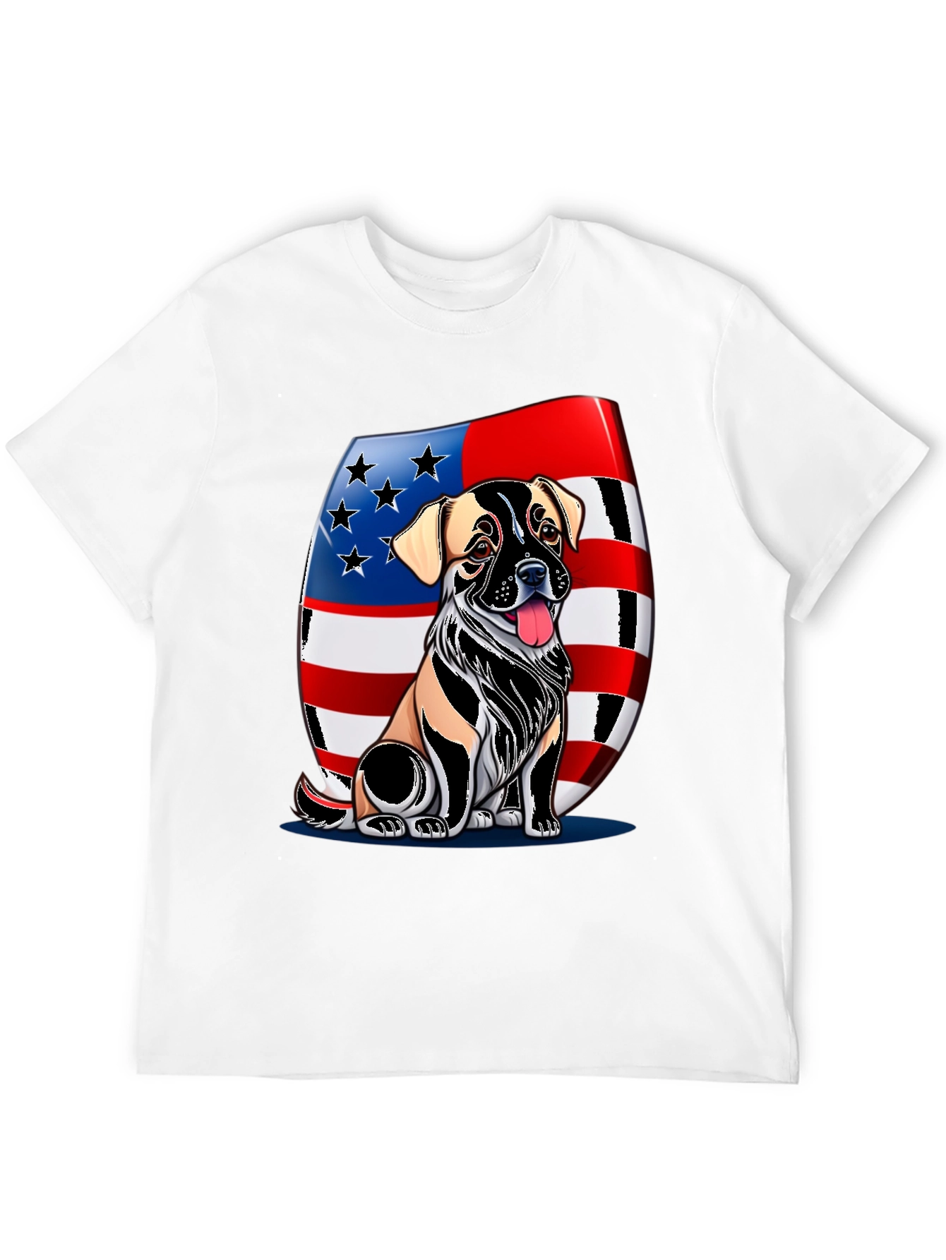 American Flag Dog Graphic Tee