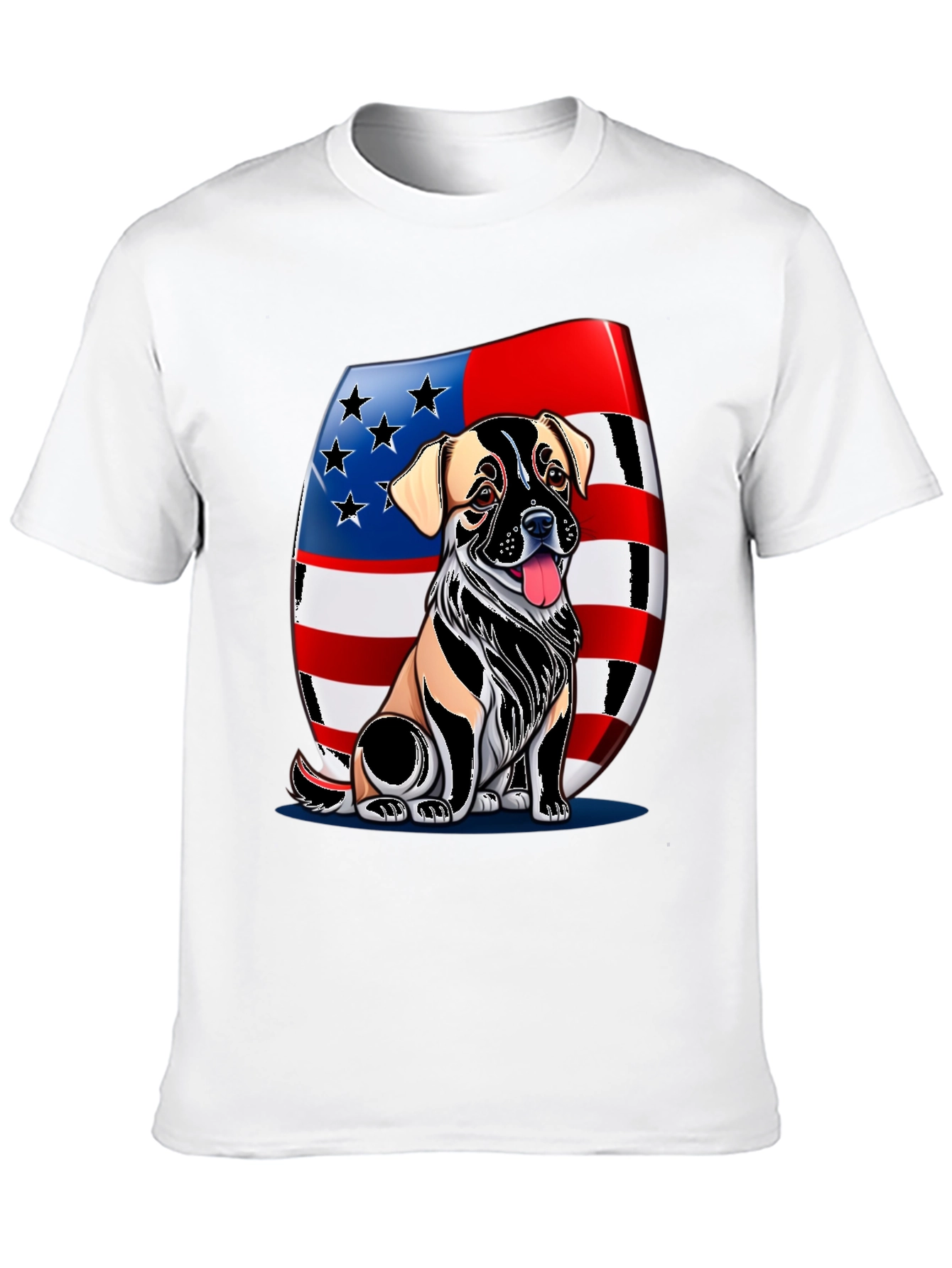 American Flag Dog Graphic Tee
