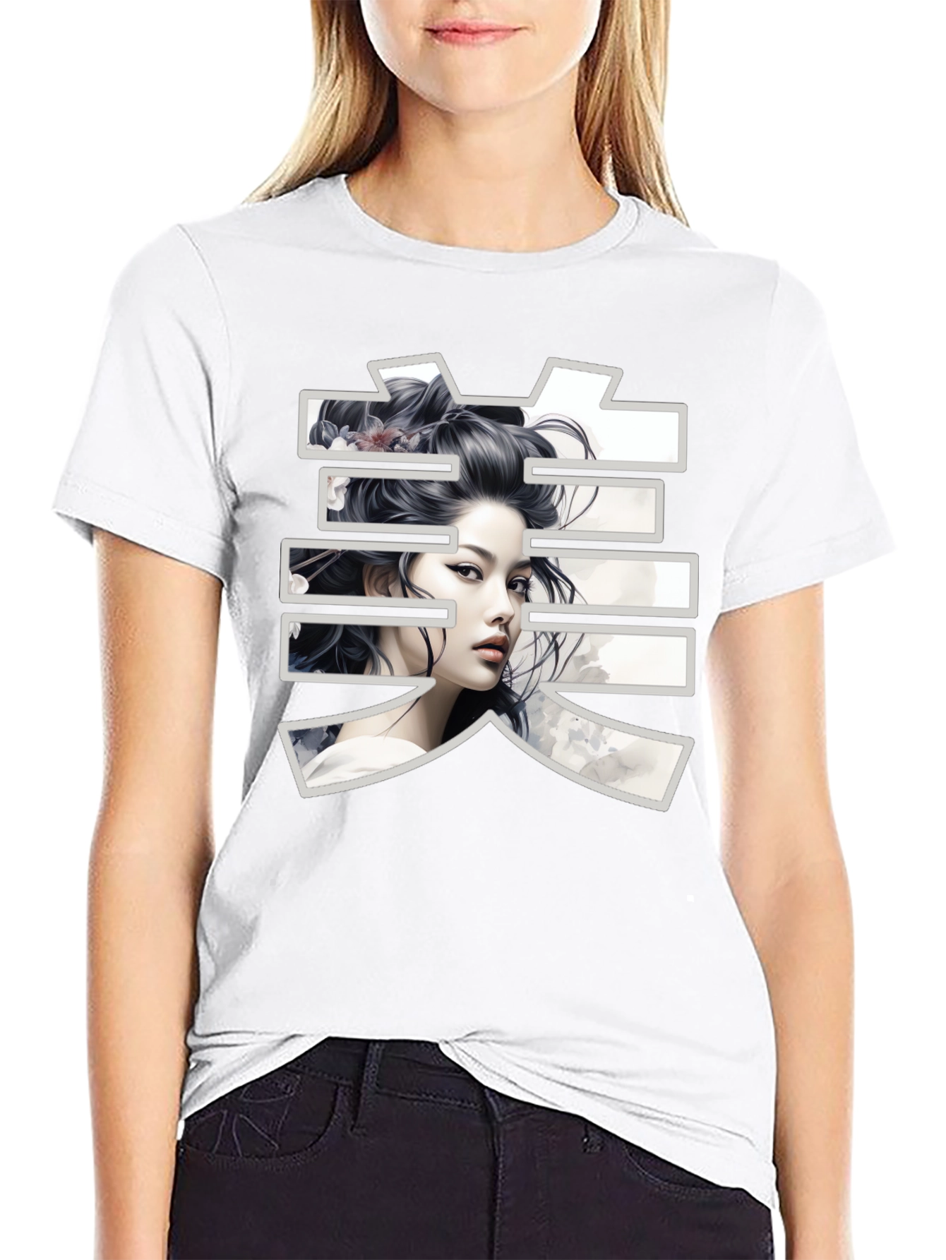 Geisha Graphic Black T-Shirt