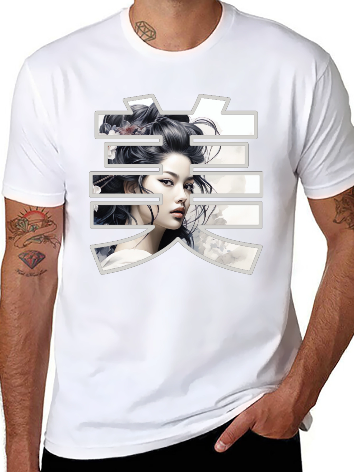Geisha Graphic Black T-Shirt