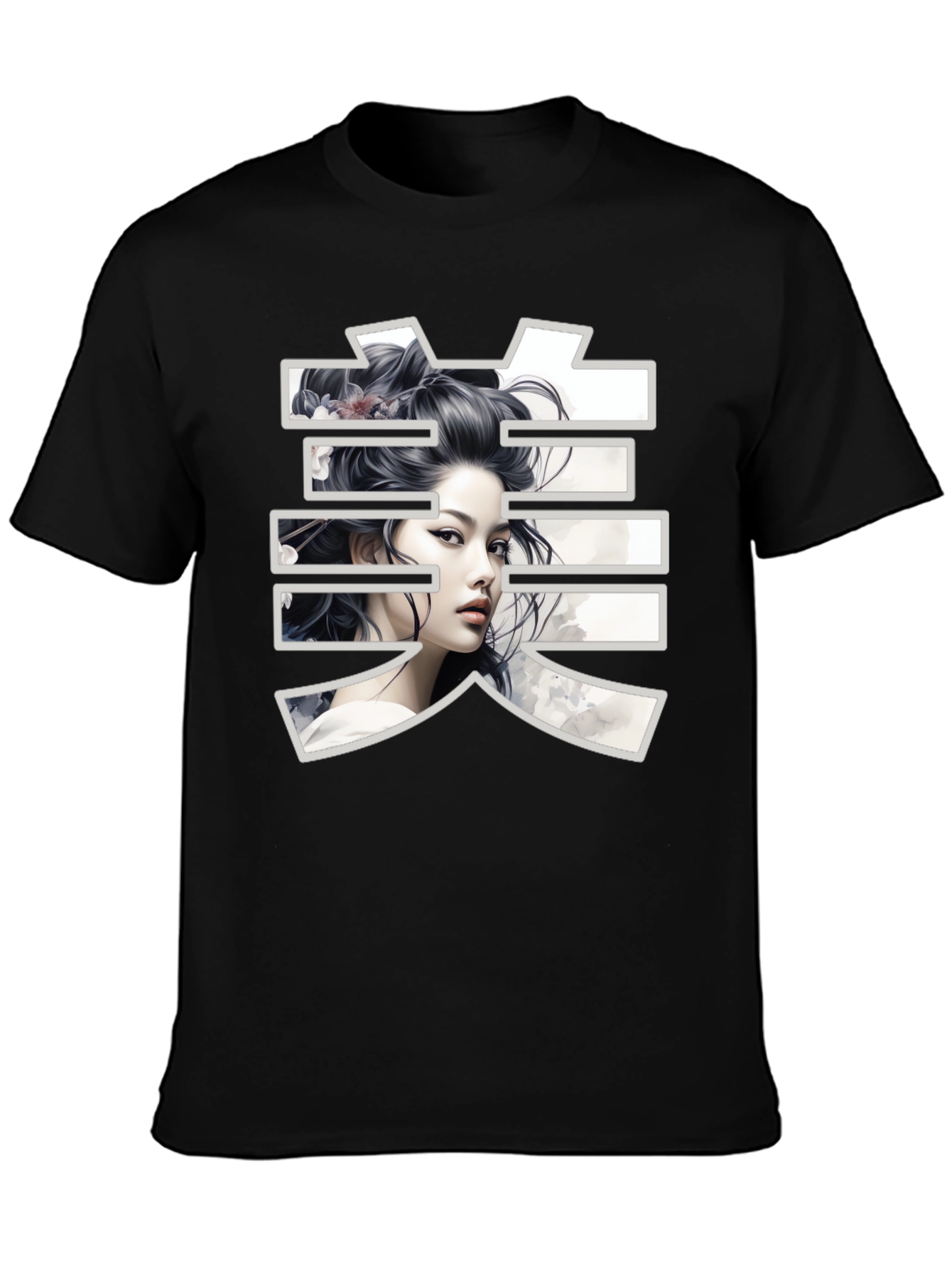 Geisha Graphic Black T-Shirt