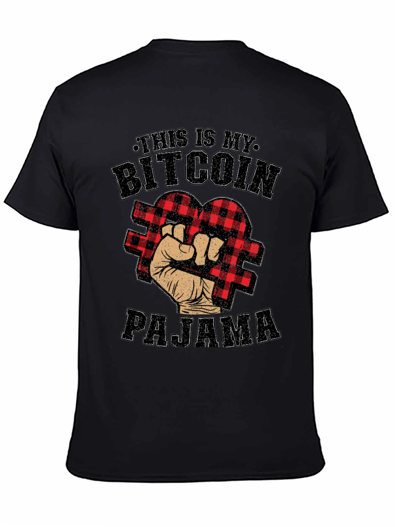 Bitcoin Pajama Black T-Shirt Crypto HODL