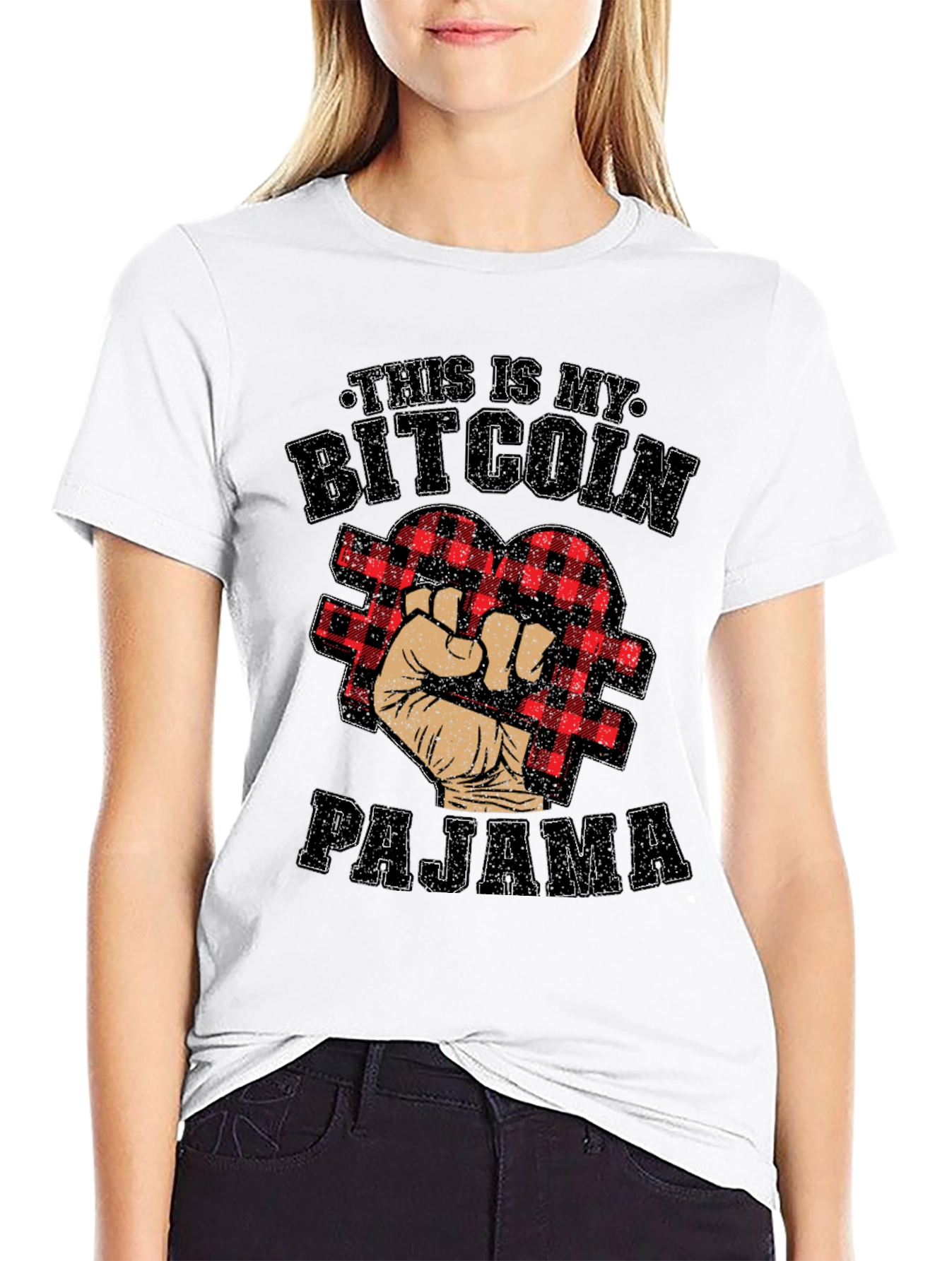 Bitcoin Pajama Black T-Shirt Crypto HODL