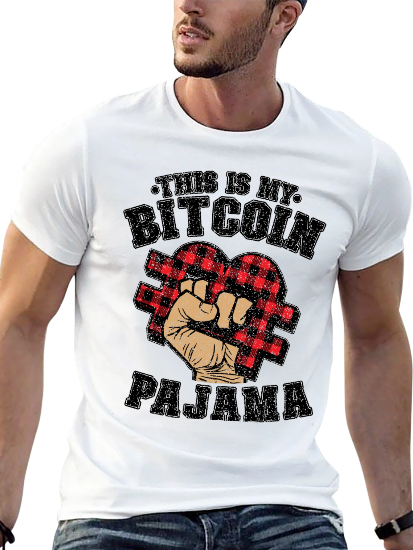 Bitcoin Pajama Black T-Shirt Crypto HODL