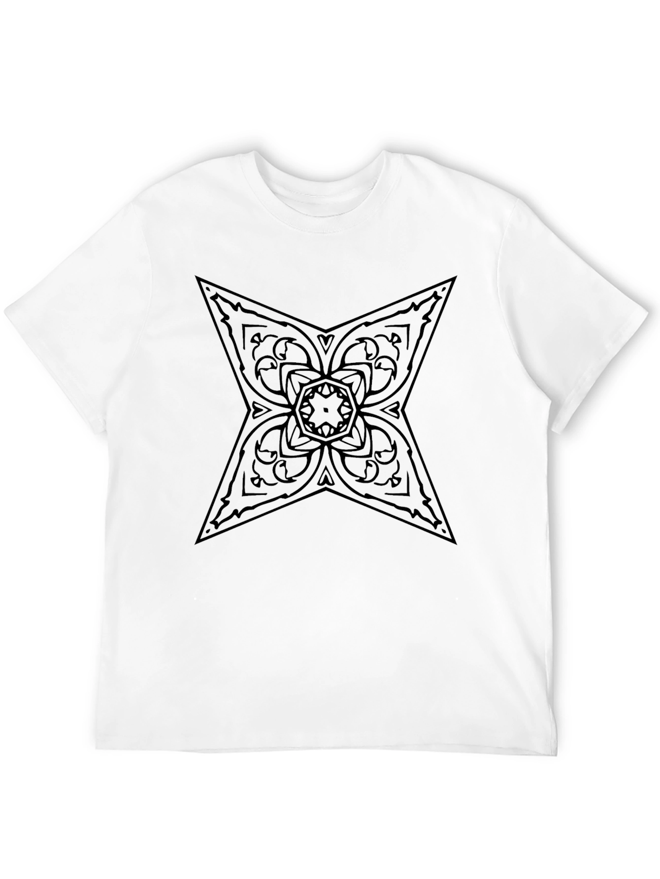 Ornate Star Graphic Black T-Shirt