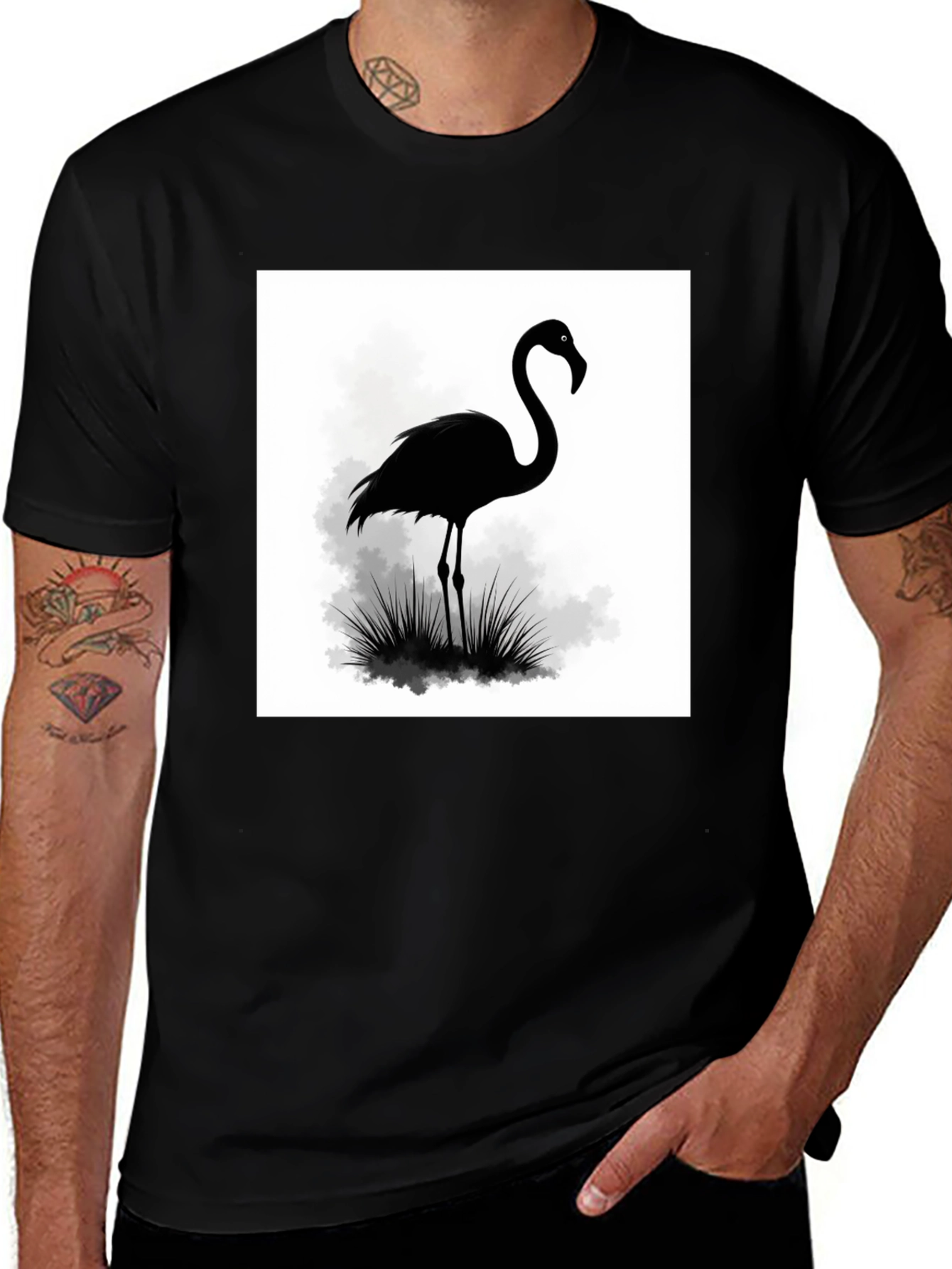 Black Flamingo Graphic T-Shirt