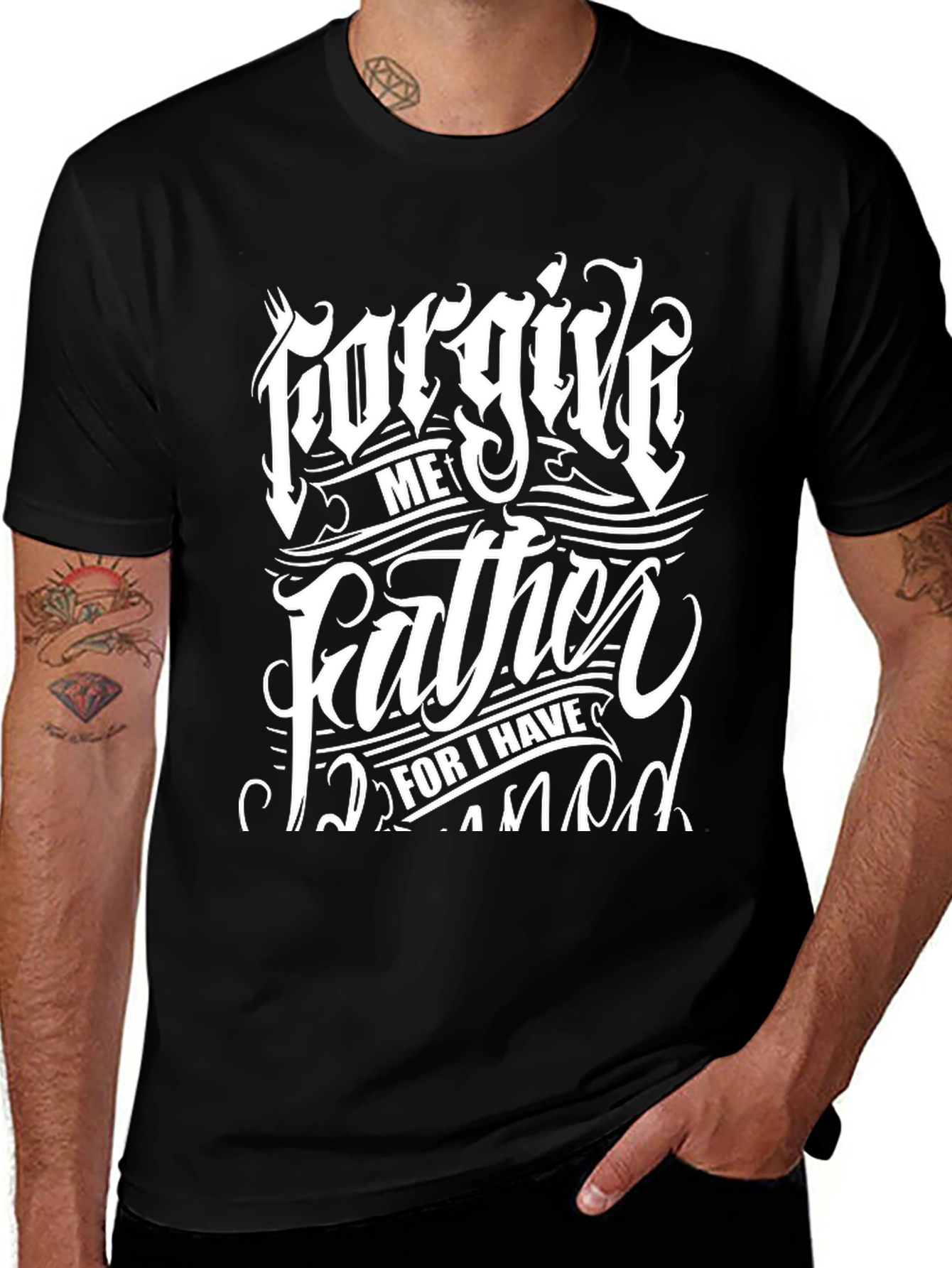 Forgive Me Father Black Graphic Tee