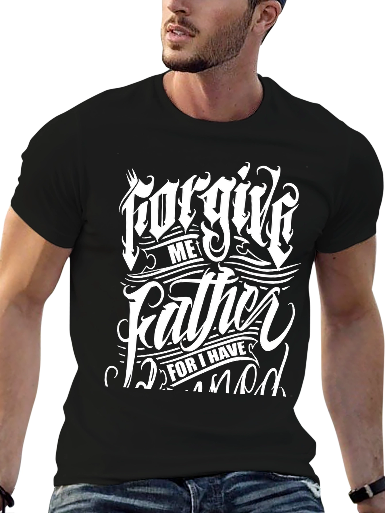 Forgive Me Father Black Graphic Tee