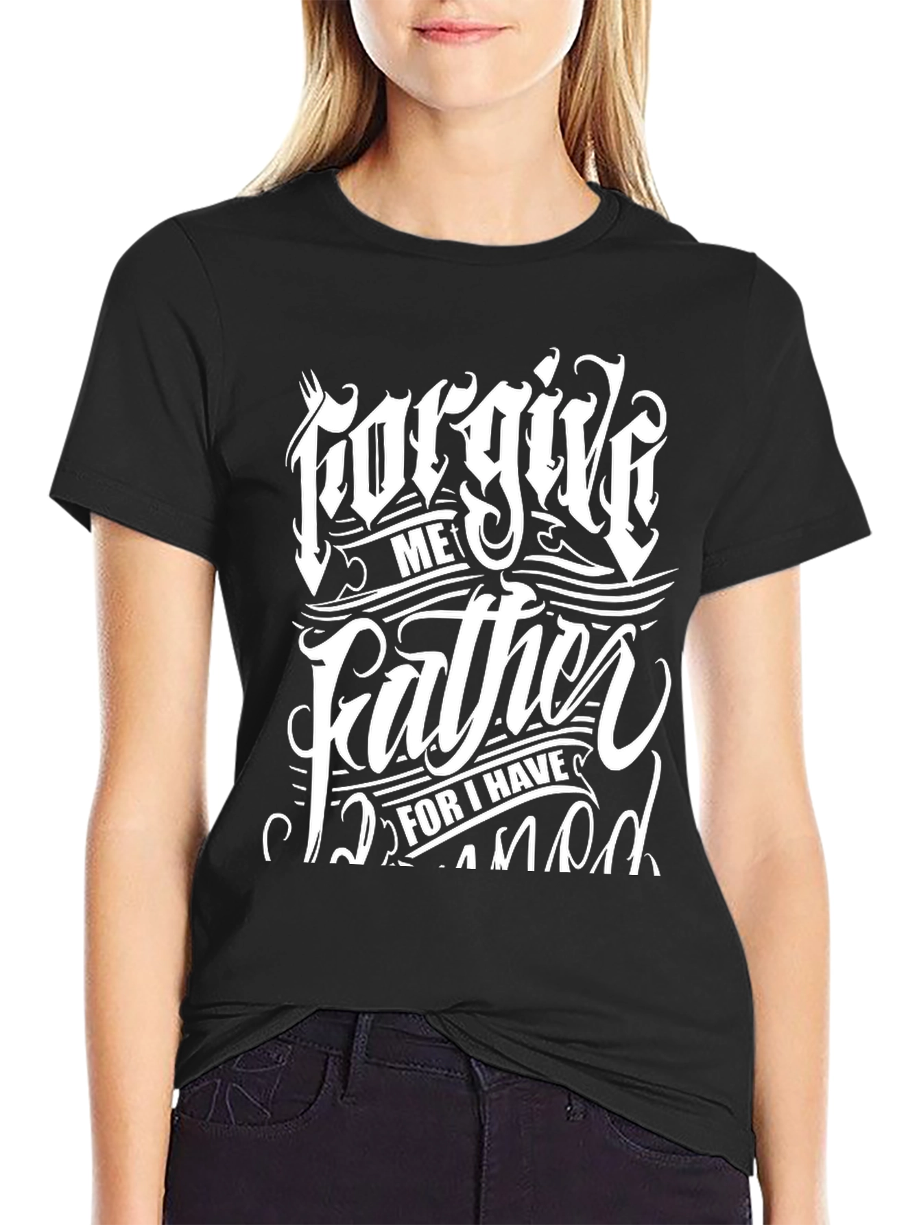 Forgive Me Father Black Graphic Tee