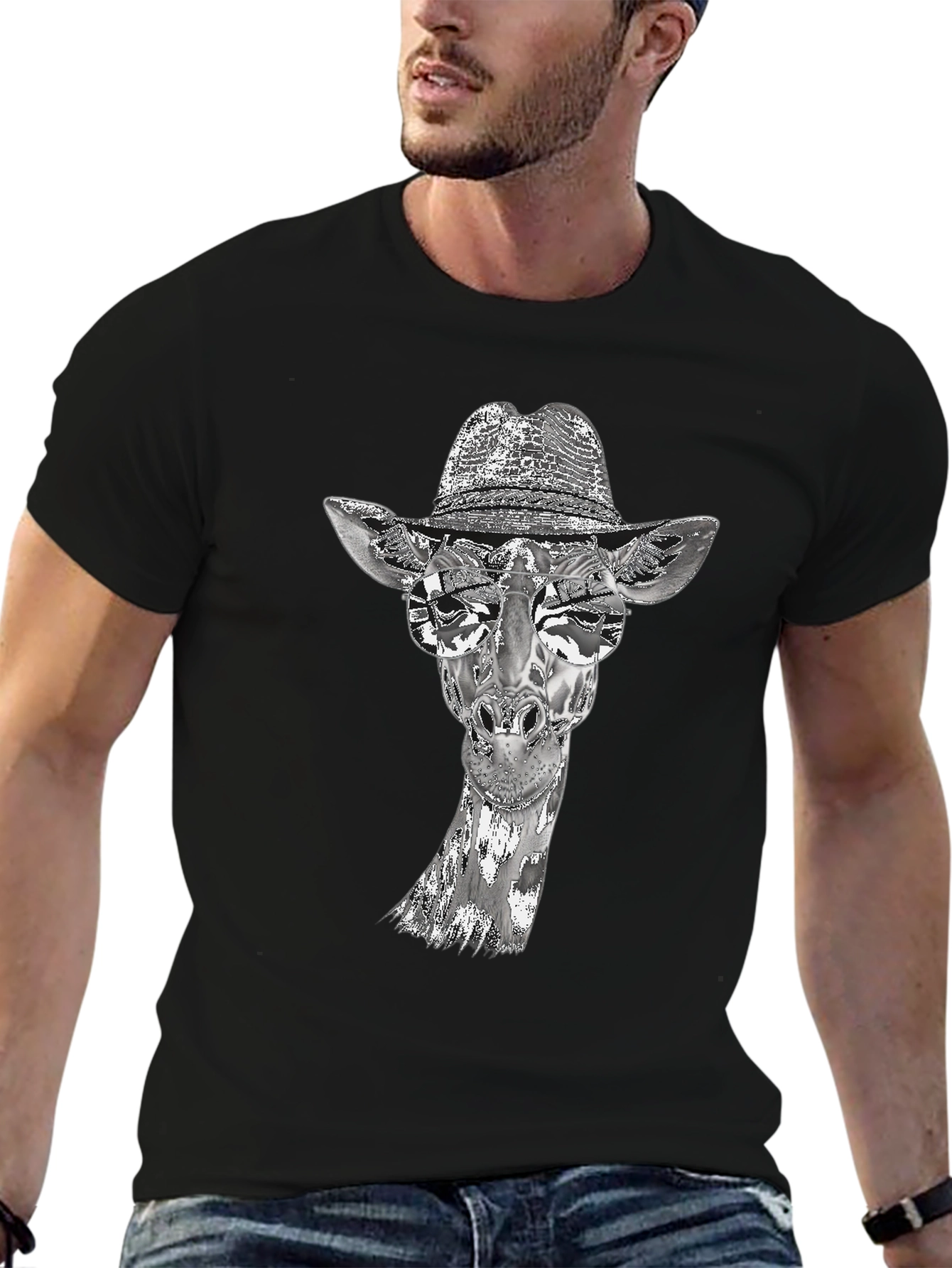 Giraffe Graphic Tee - Cool Animal Design