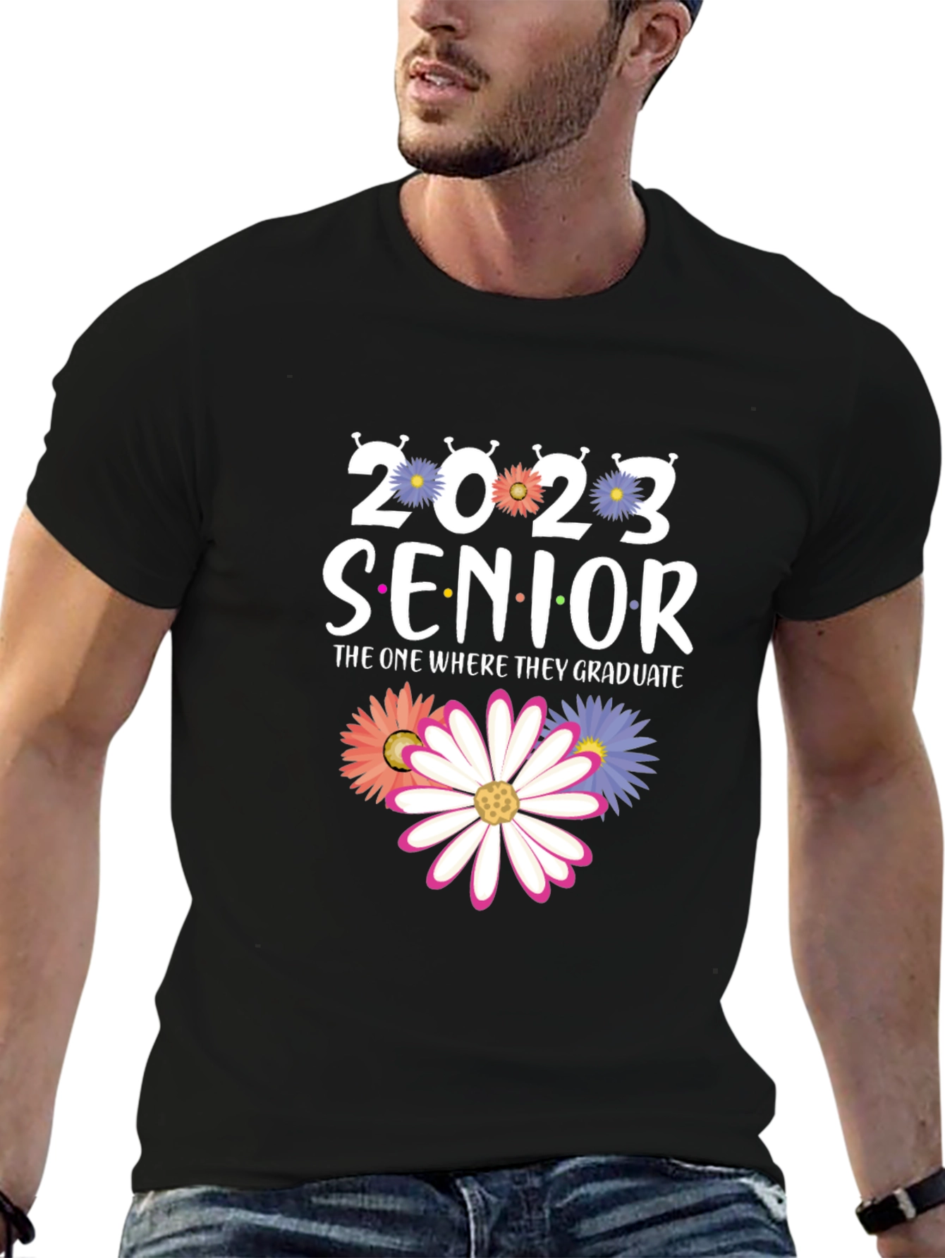 Senior 2023 Graduation T-Shirt with Floral Design