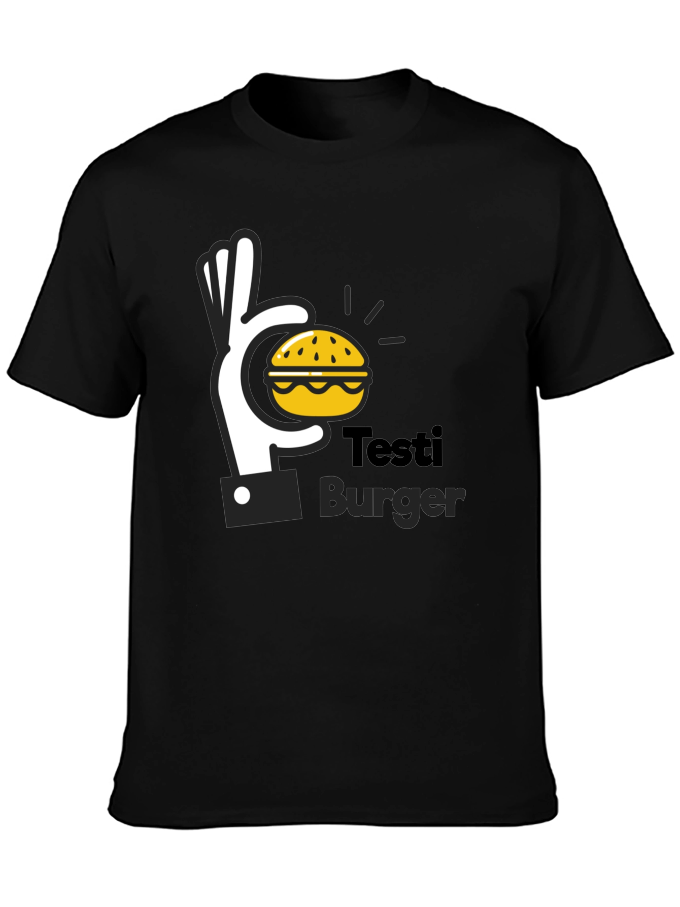 Testi Burger Graphic Tee - Unisex Black T-Shirt