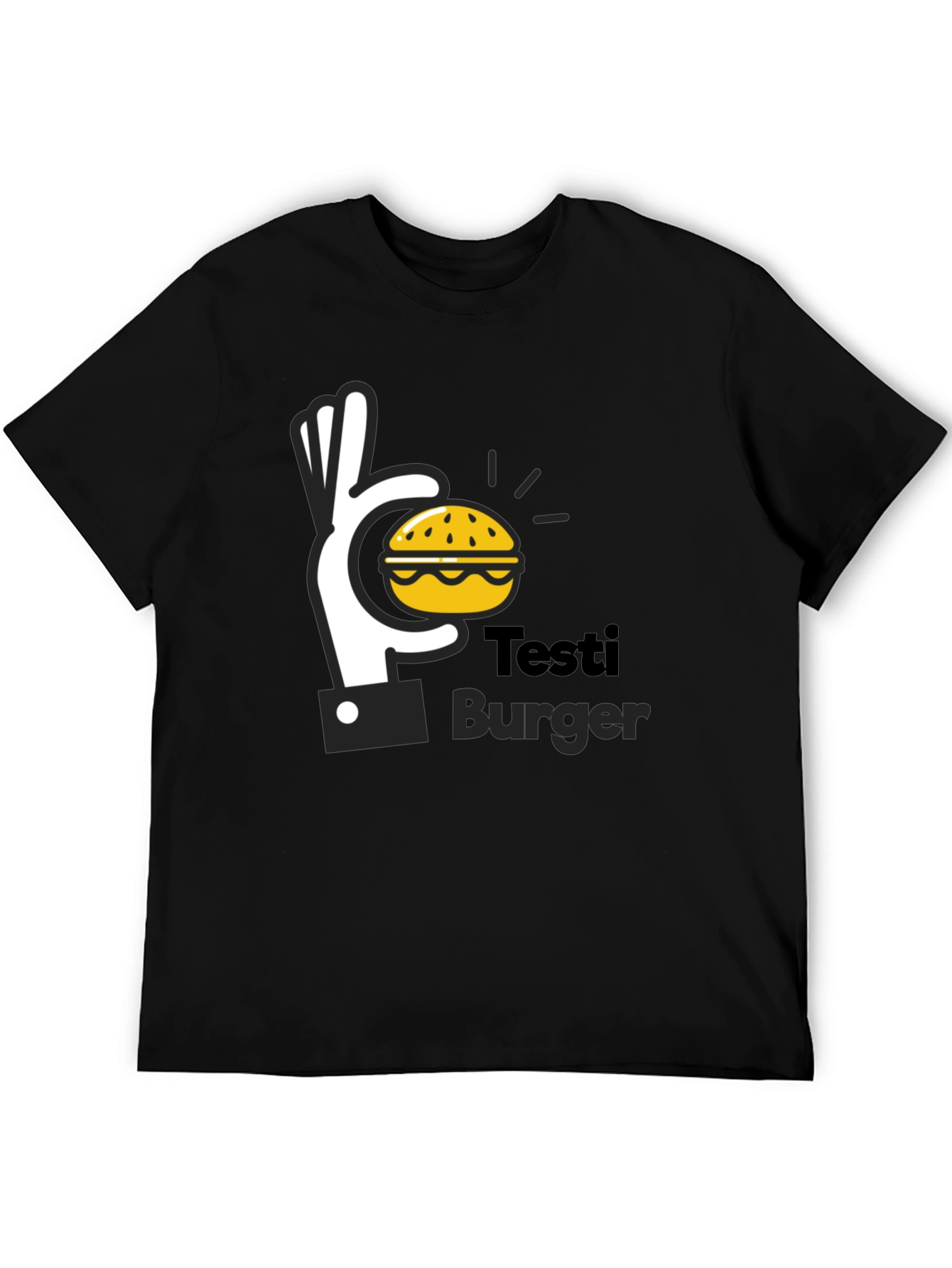 Testi Burger Graphic Tee - Unisex Black T-Shirt