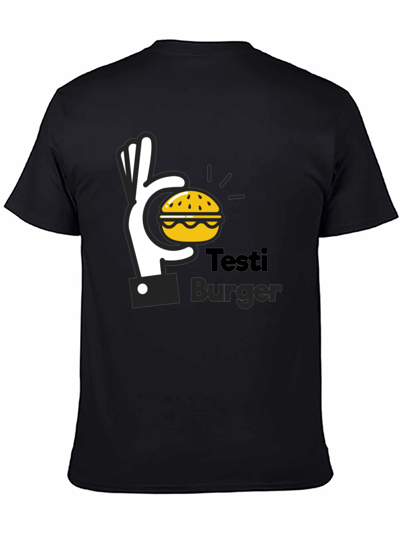 Testi Burger Graphic Tee - Unisex Black T-Shirt