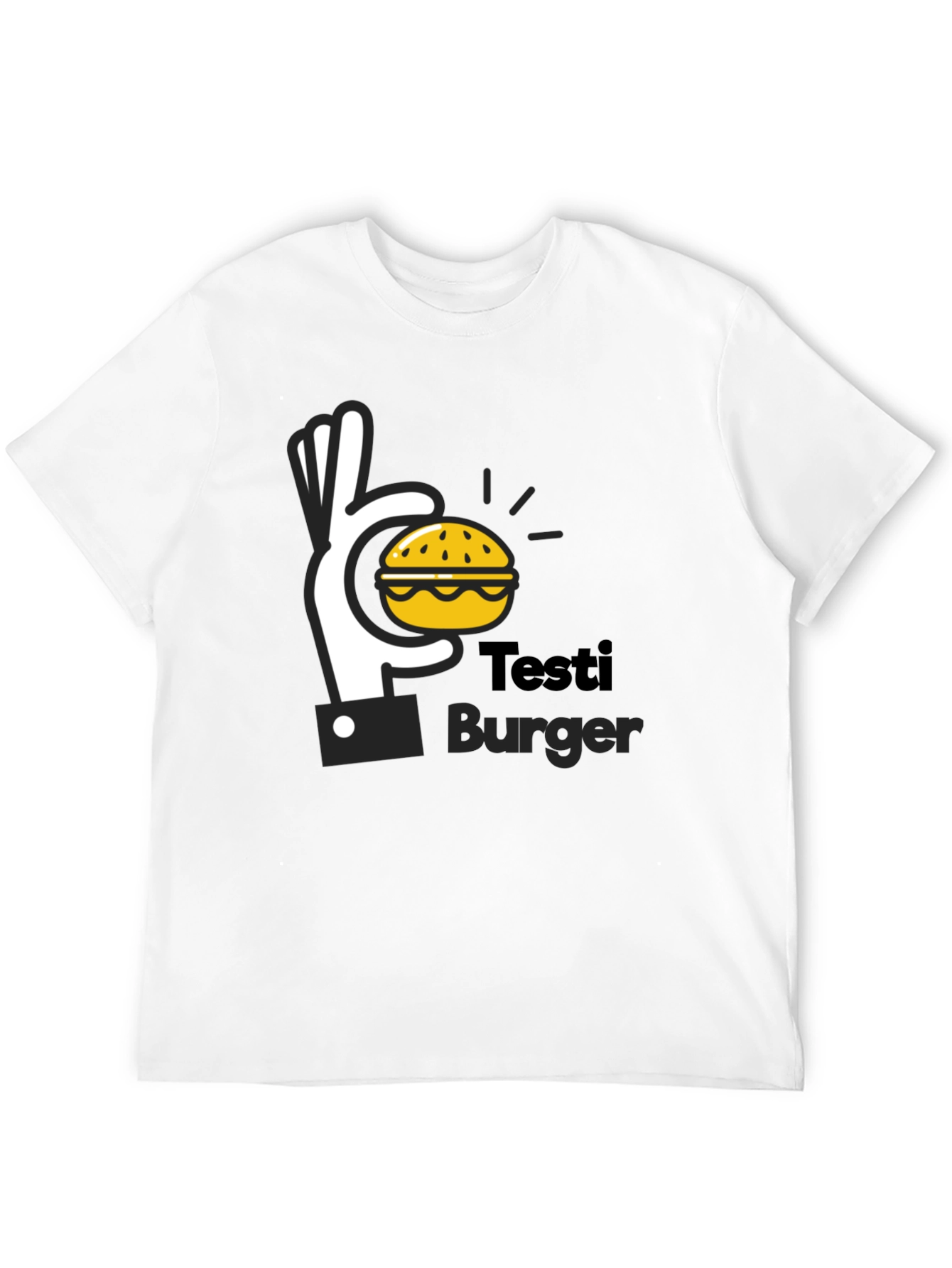 Testi Burger Graphic Tee - Unisex Black T-Shirt
