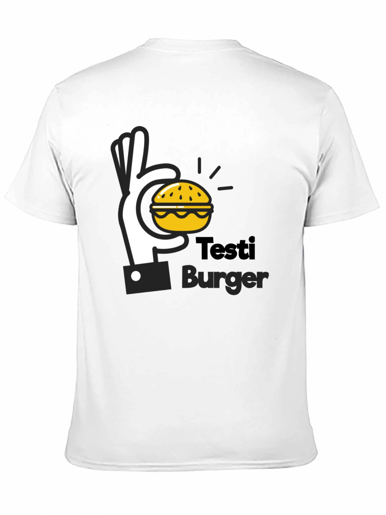 Testi Burger Graphic Tee - Unisex Black T-Shirt