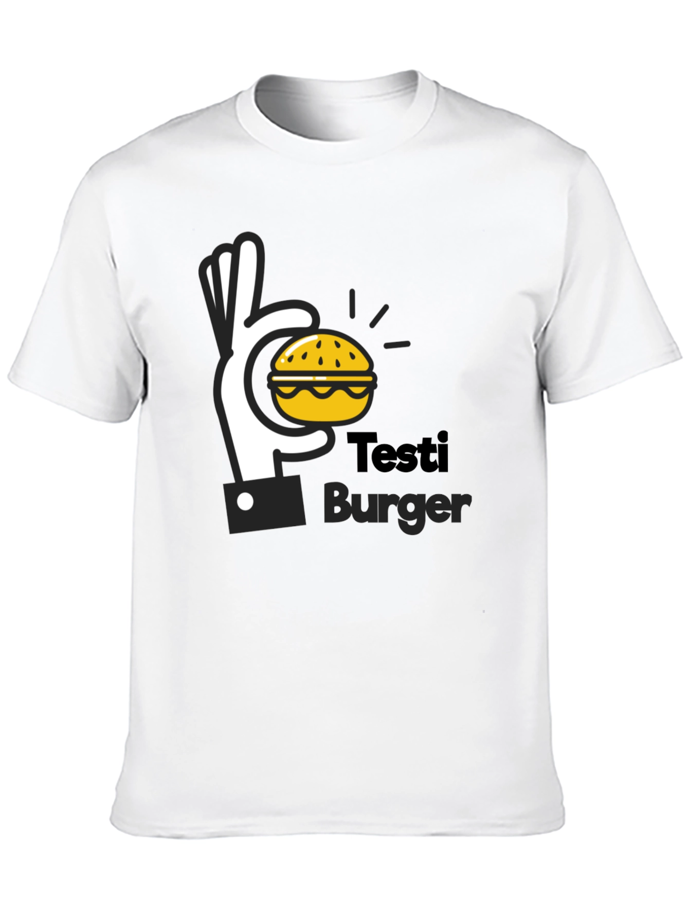 Testi Burger Graphic Tee - Unisex Black T-Shirt