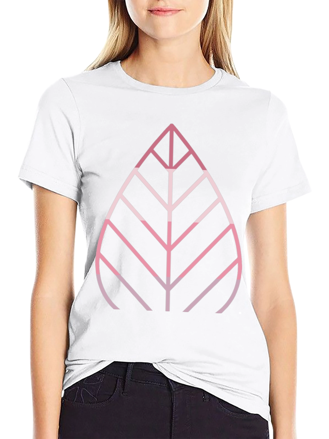 Modern Leaf Graphic Tee - Stylish Black T-Shirt