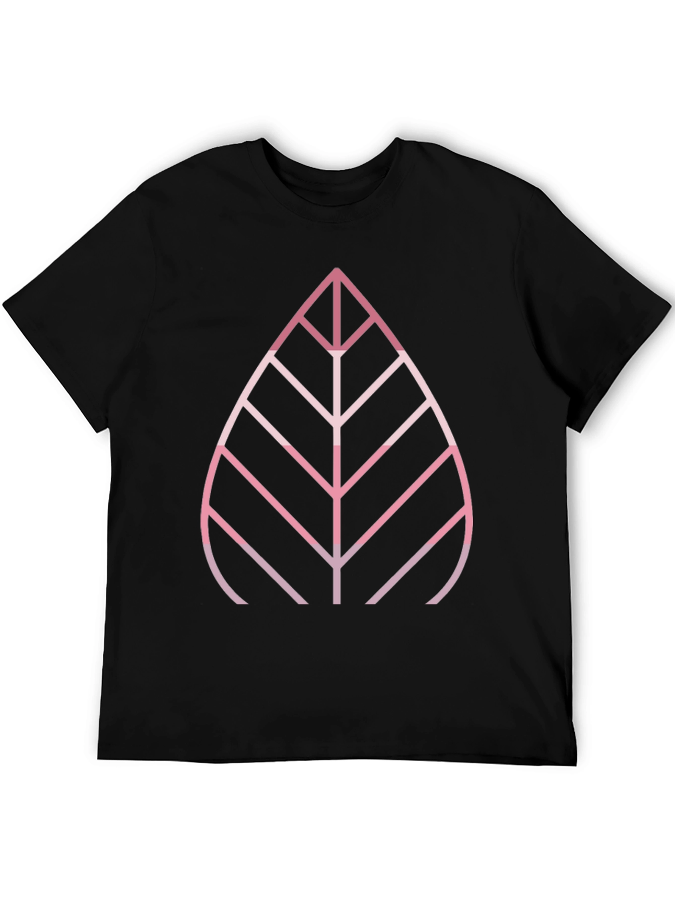 Modern Leaf Graphic Tee - Stylish Black T-Shirt