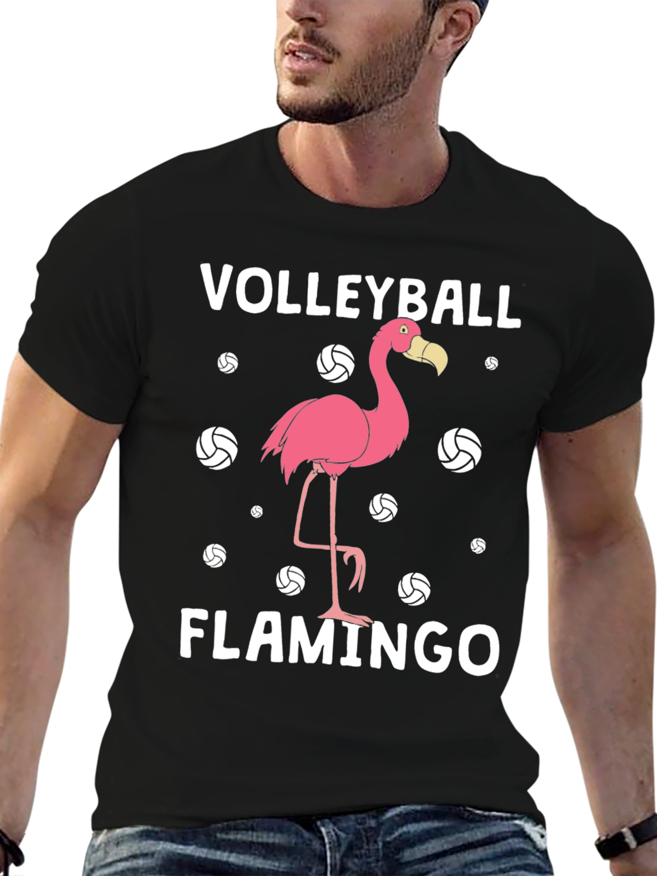 Volleyball Flamingo T-Shirt - Funny Graphic Tee