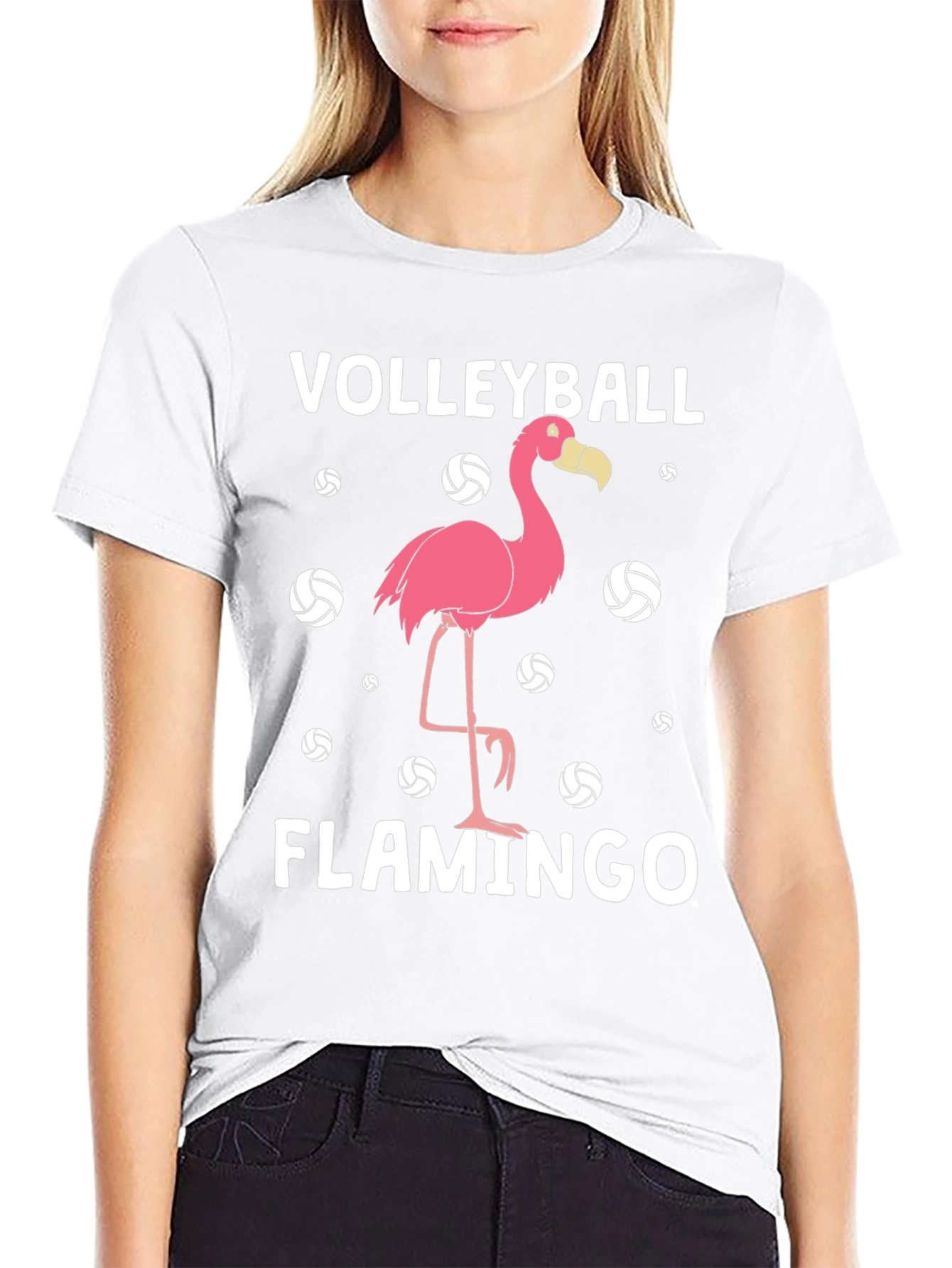 Volleyball Flamingo T-Shirt - Funny Graphic Tee