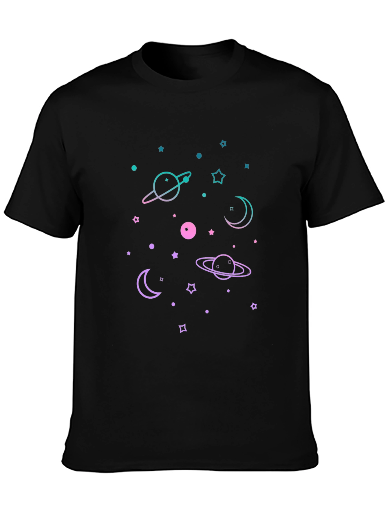 Galaxy Graphic Print Tee - Black Unisex T-Shirt