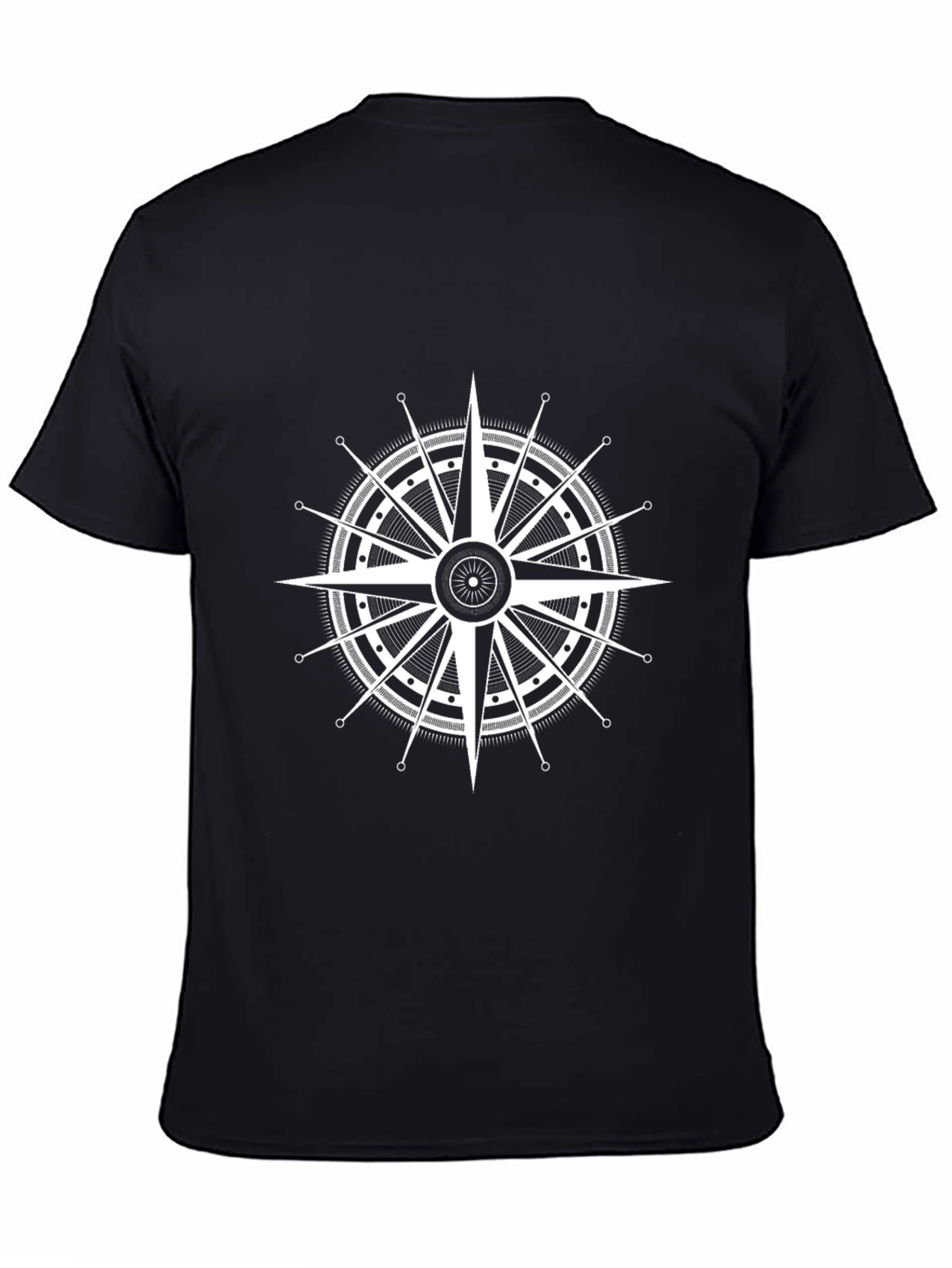 Nautical Compass Graphic Tee - Black
