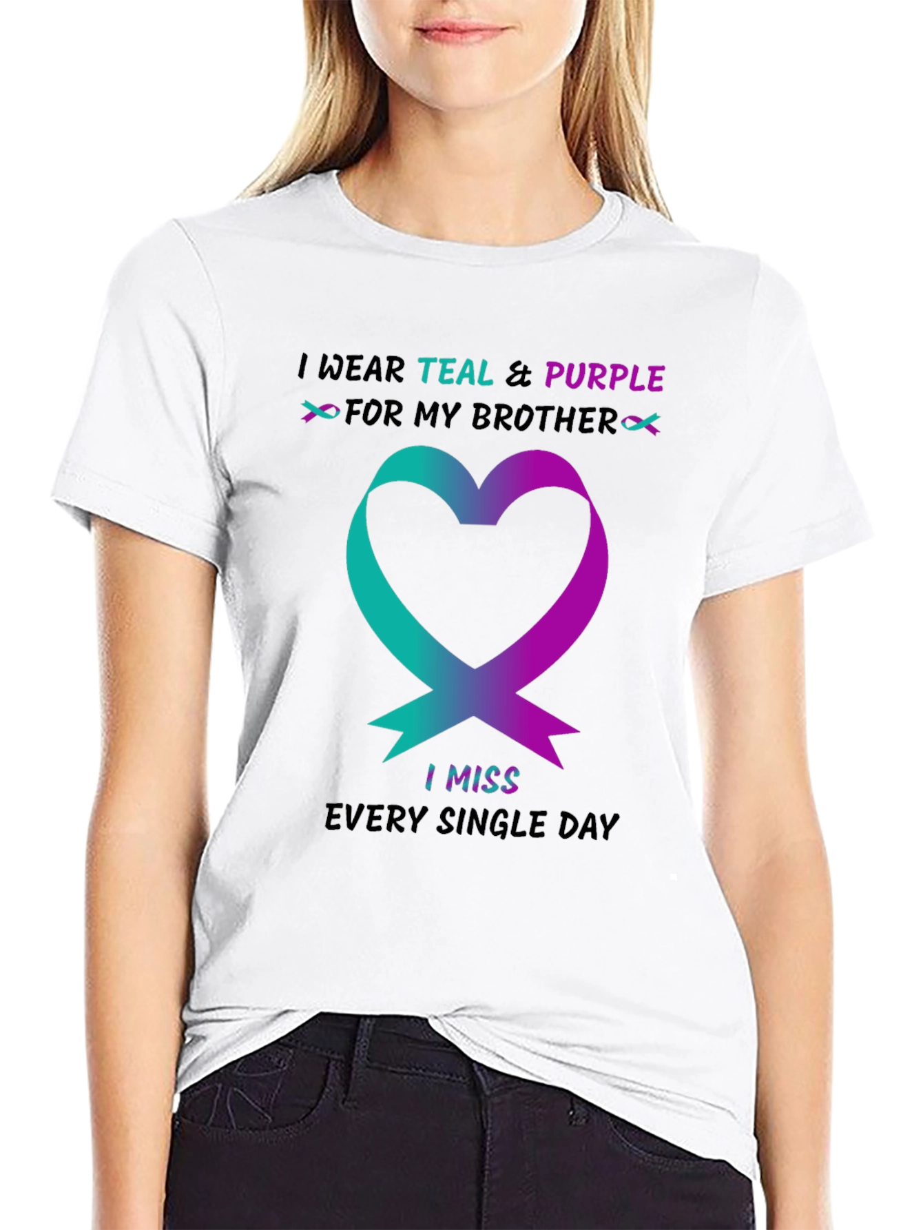 Teal & Purple Brother Remembrance T-Shirt