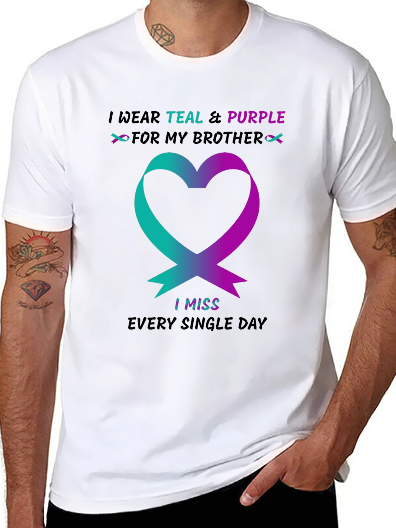 Teal & Purple Brother Remembrance T-Shirt