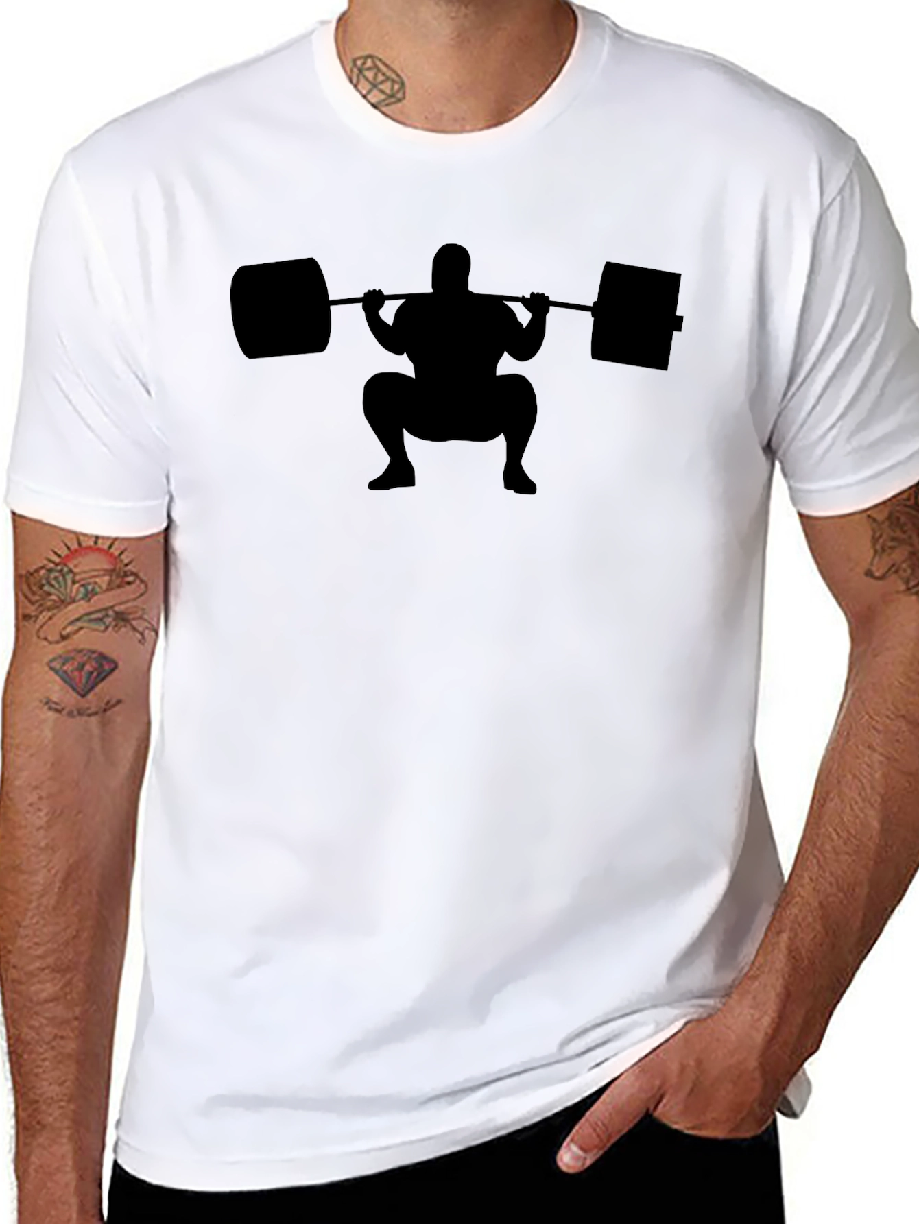 Weightlifting Squat Black Graphic Tee