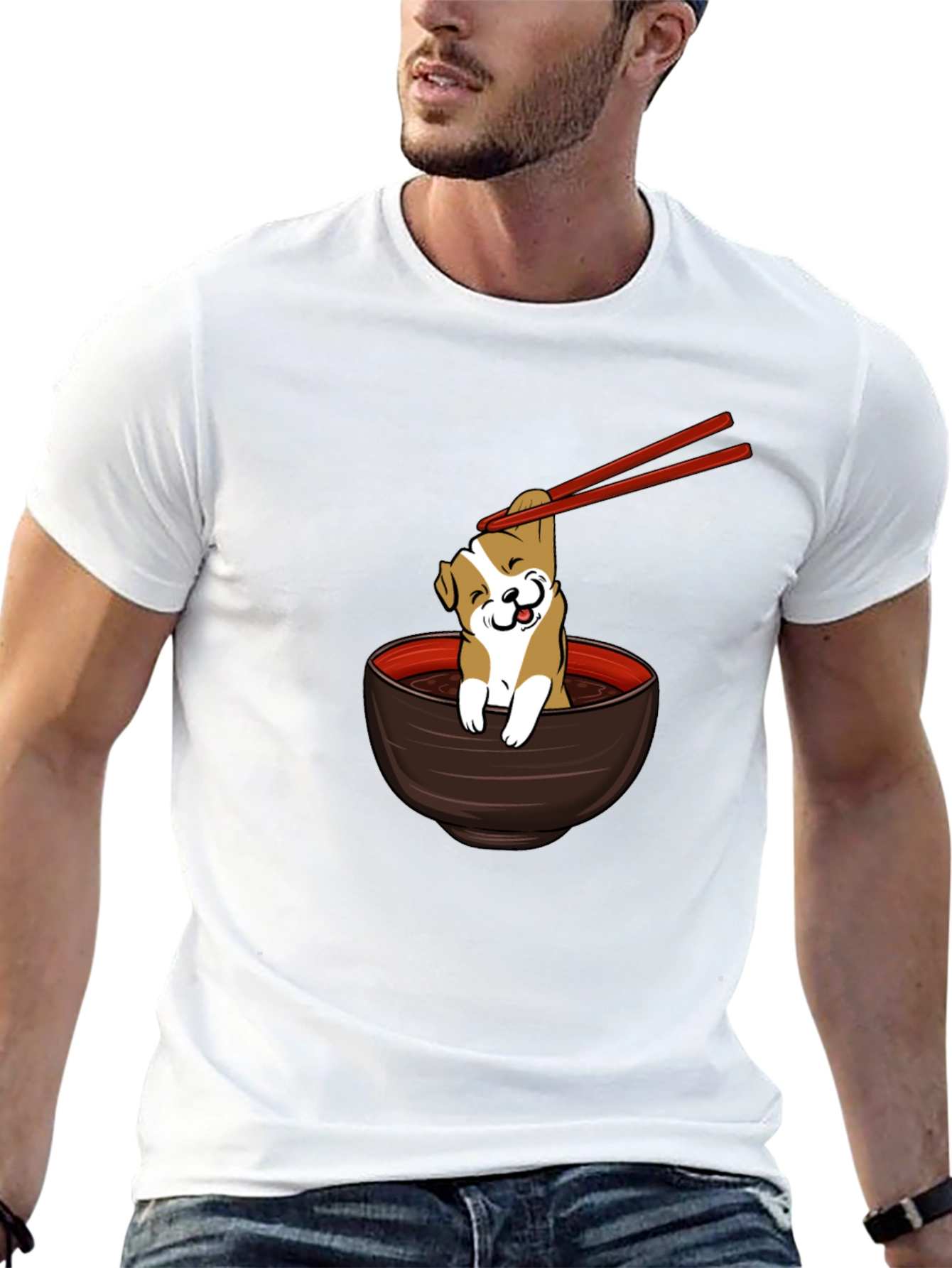 Ramen Dog T-Shirt - Funny Puppy Tee