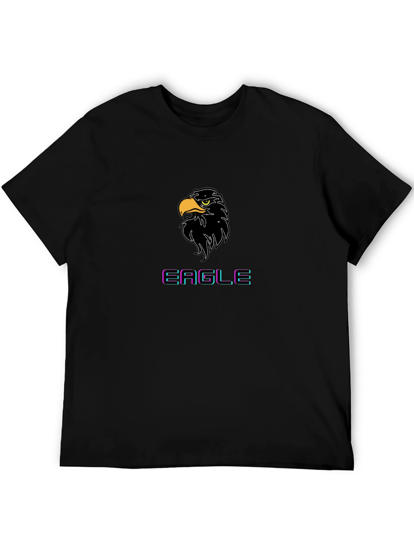 Eagle Graphic Tee - Black Cotton T-Shirt