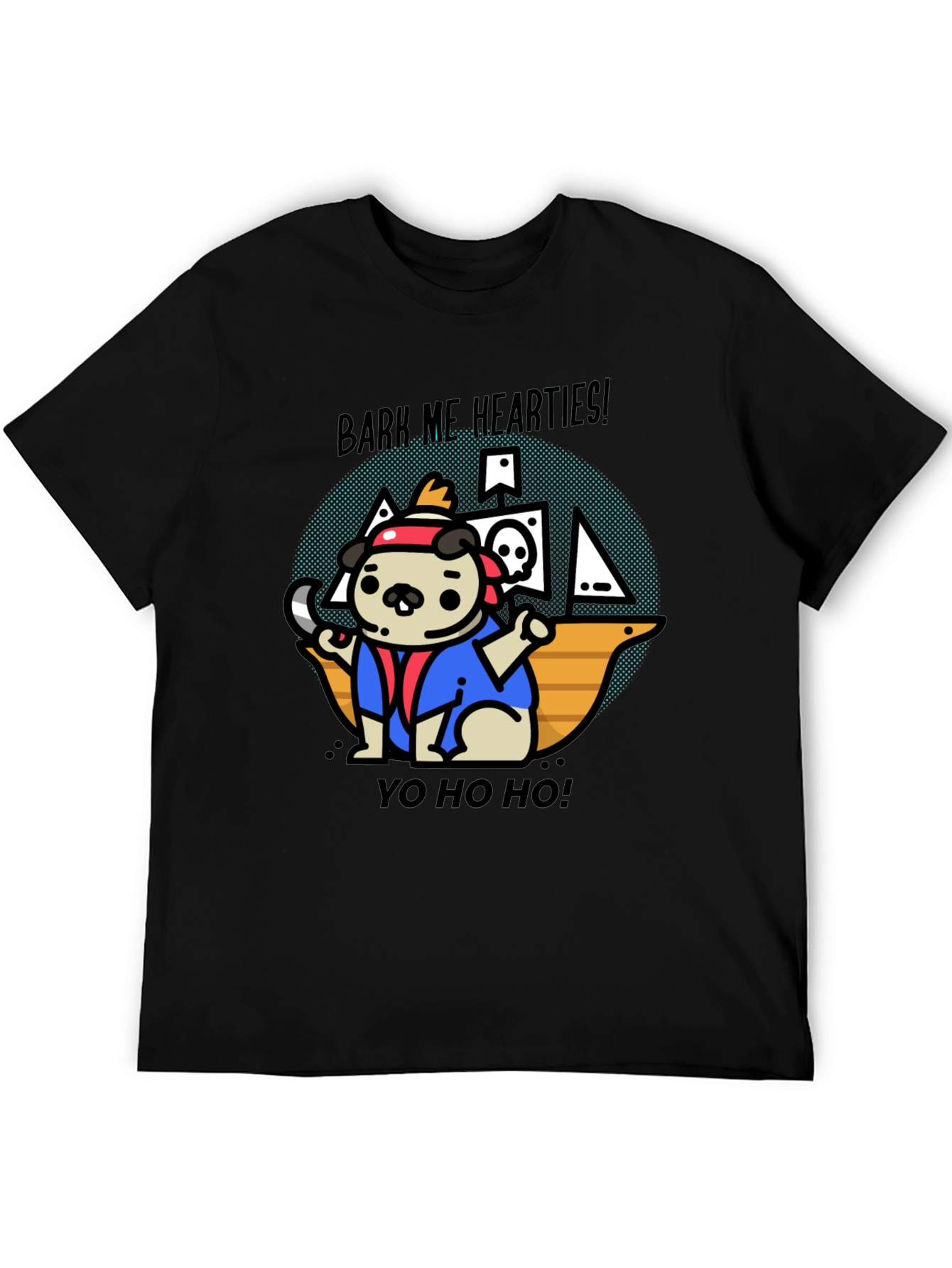 Pirate Pug T-Shirt - Bark Me Hearties!